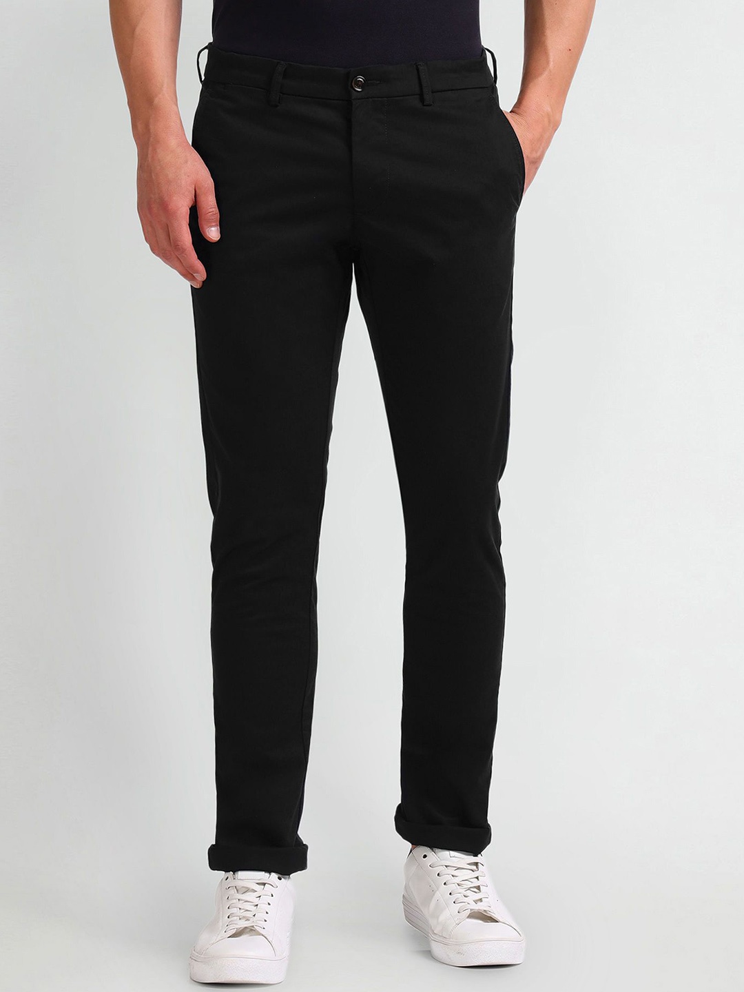 

Arrow Sport Men Mid-Rise Slim Fit Trousers, Black