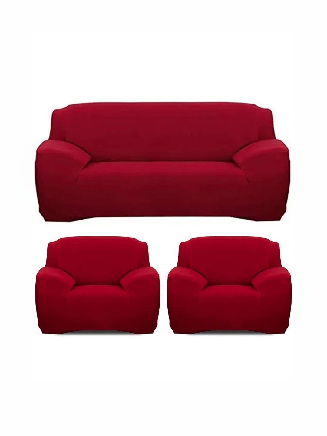 

Furshine Red 3 Piece 5 Seater Sofa Cover With Arms