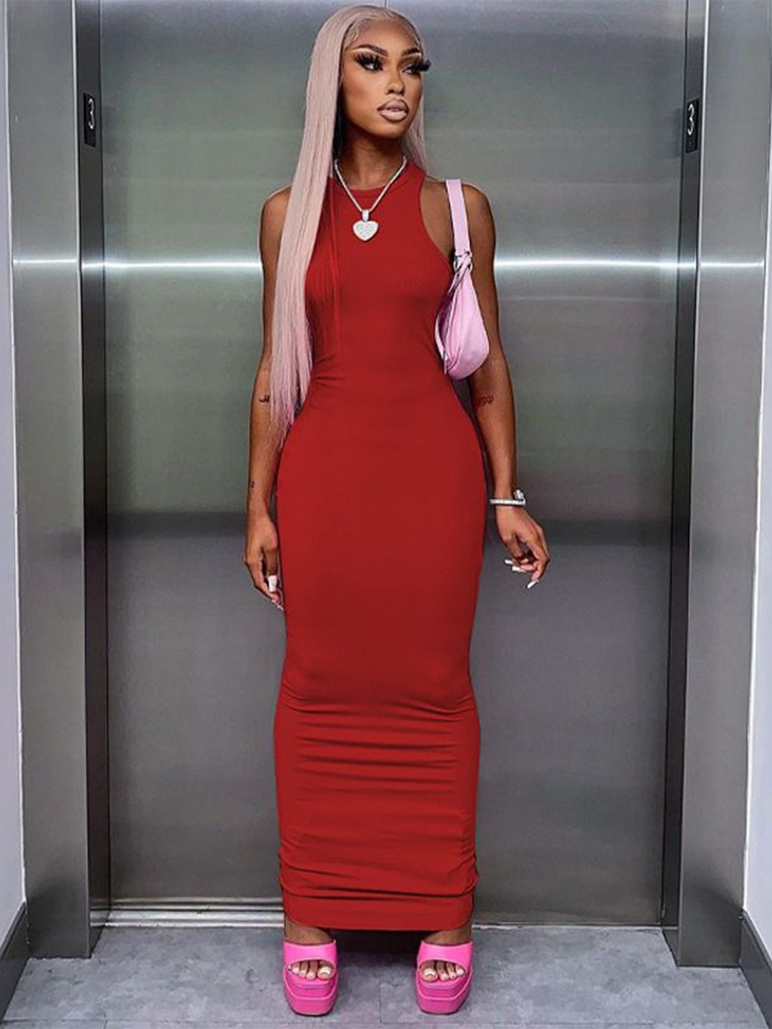 

StyleCast x Revolte Bodycon Maxi Dress, Red