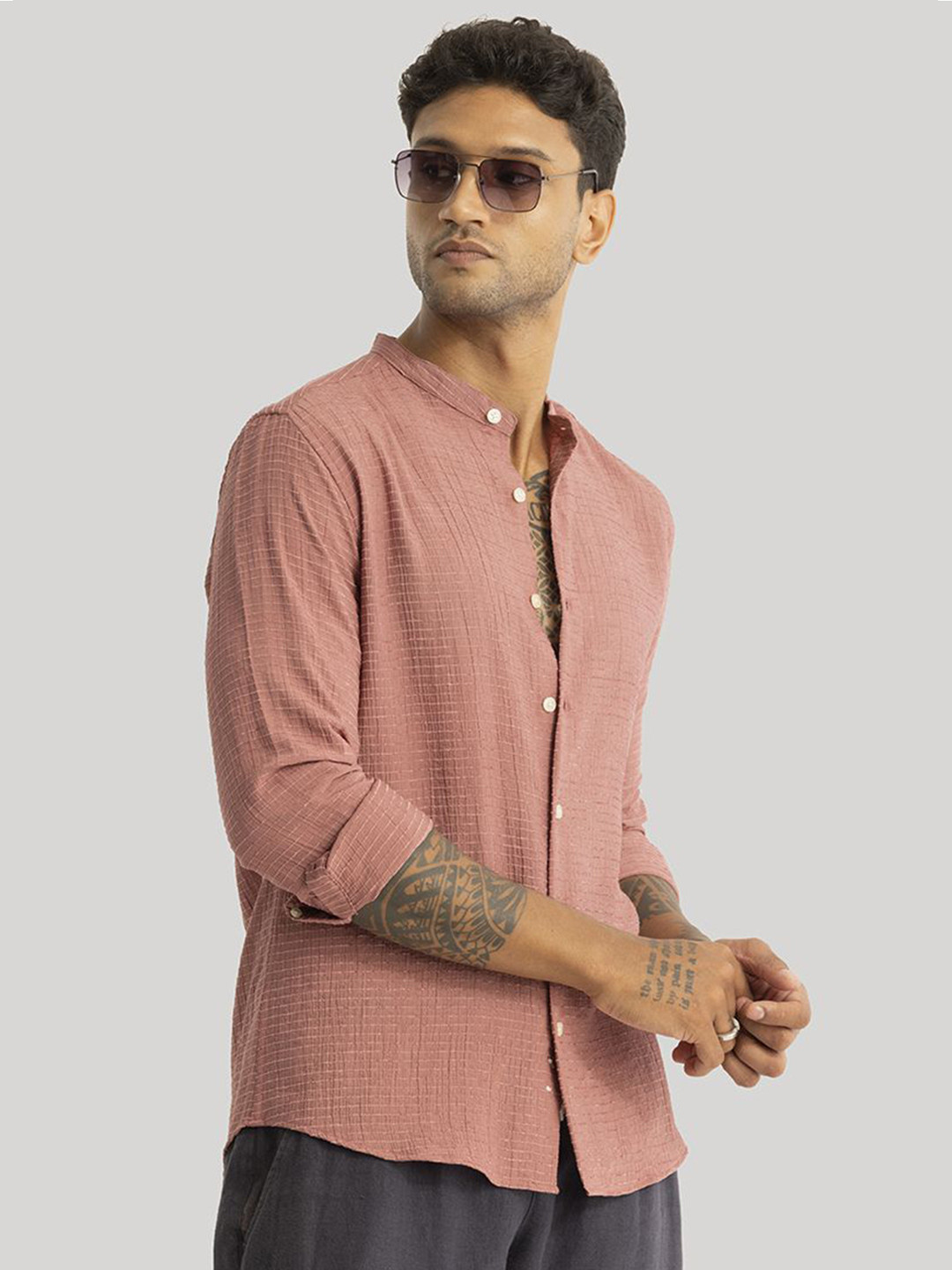 

Snitch Men Smart Slim Fit Opaque Casual Shirt, Peach