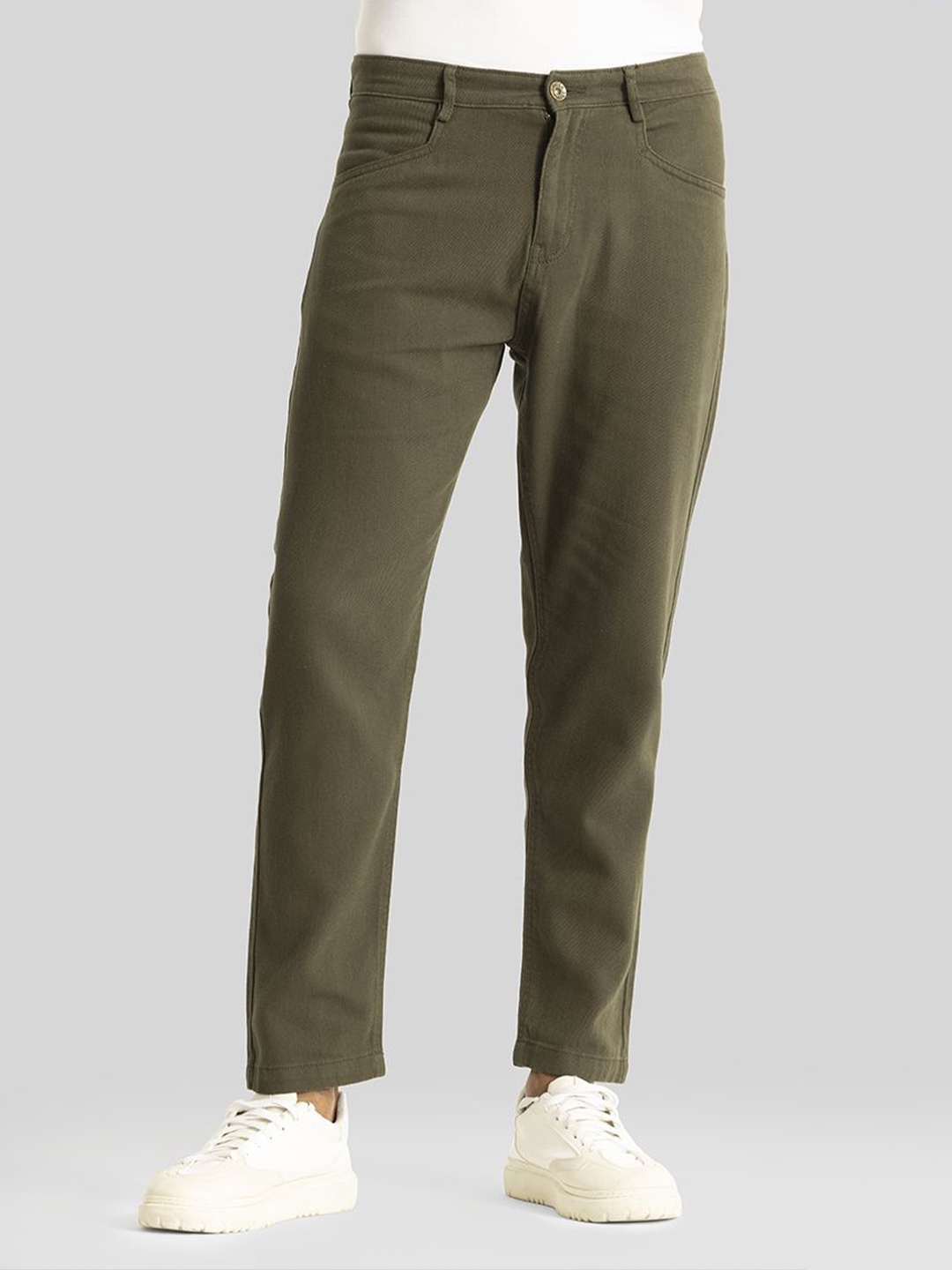 

Snitch Men Relaxed Loose Fit Trousers, Olive