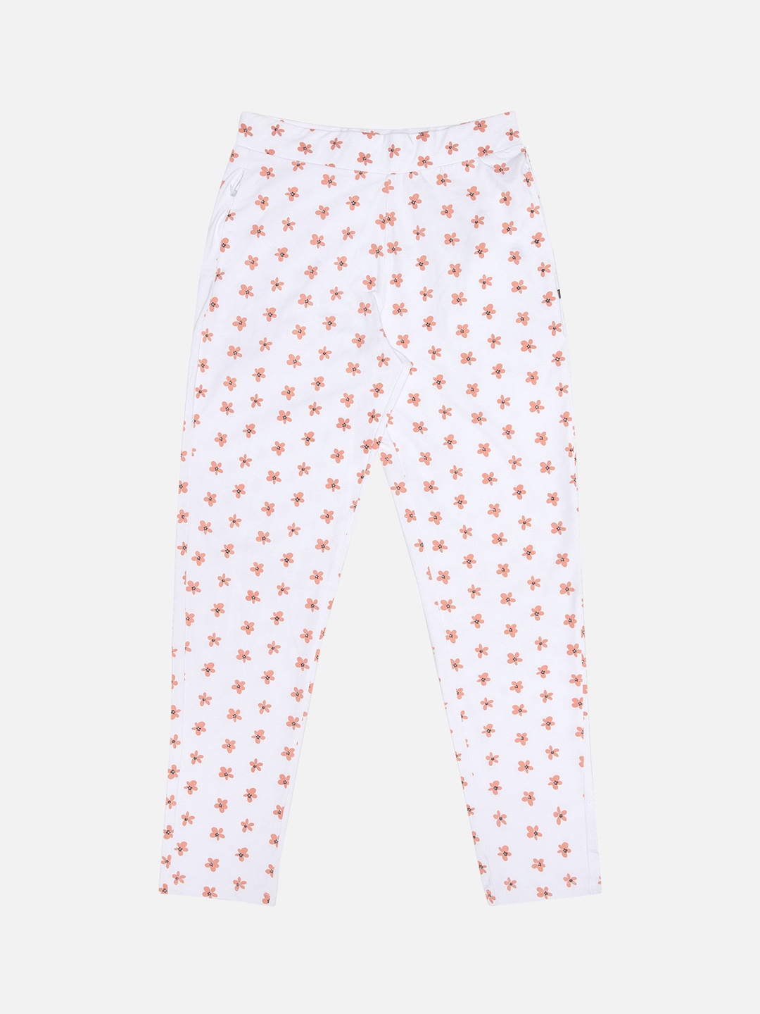 

PROTEENS Women Printed Cotton Mid Rise Track Pants, White