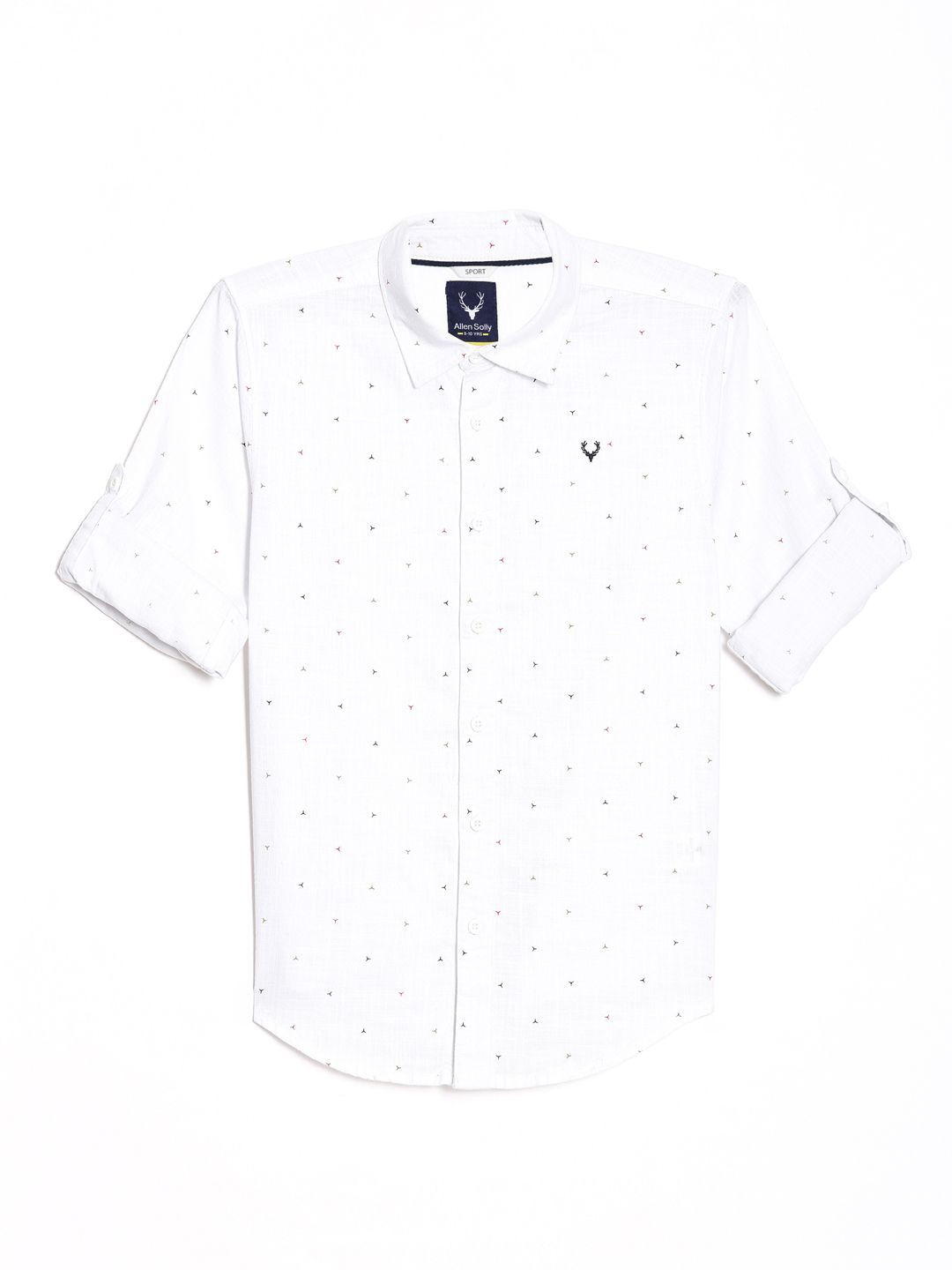 

Allen Solly Junior Boys Spread Collar Floral Printed Slim Fit Casual Shirt, White