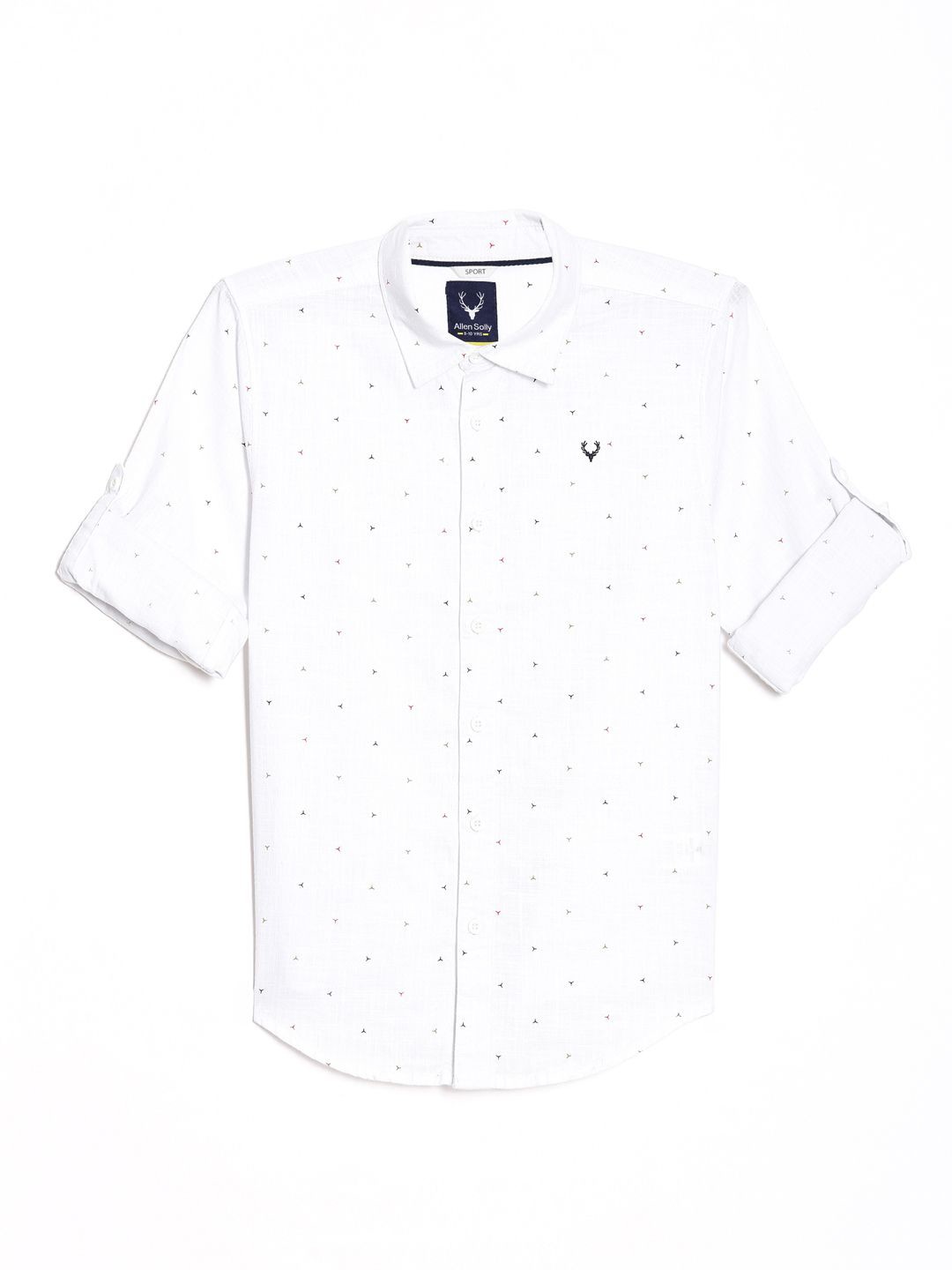 

Allen Solly Junior Boys Spread Collar Floral Printed Slim Fit Casual Shirt, White