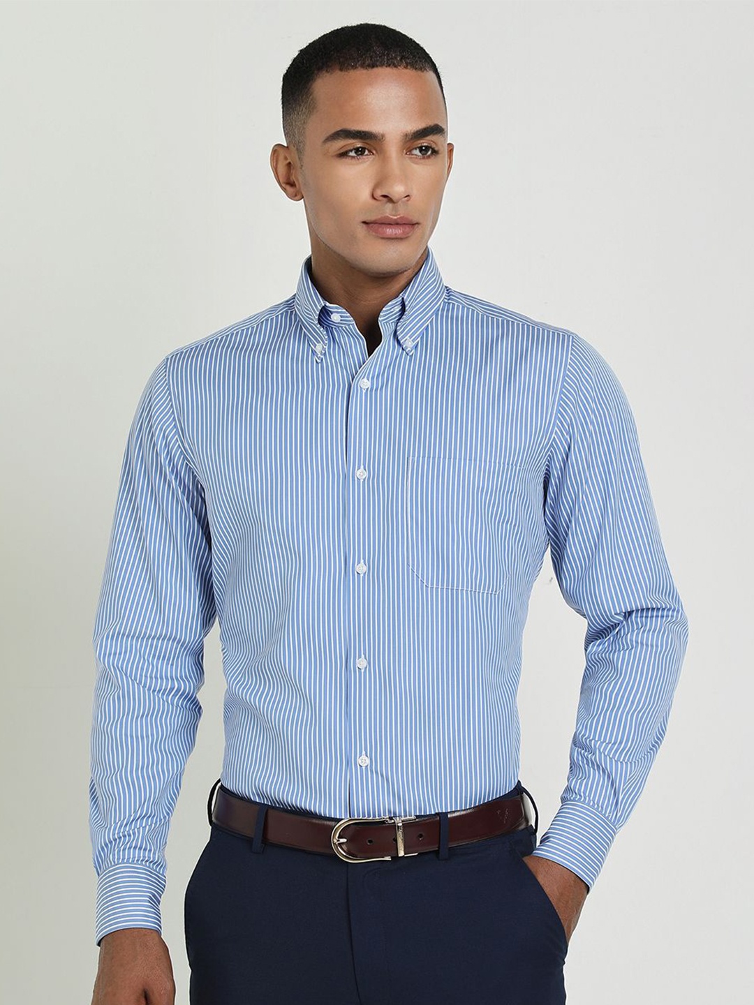 

Allen Solly Sport Men Opaque Striped Formal Shirt, Blue