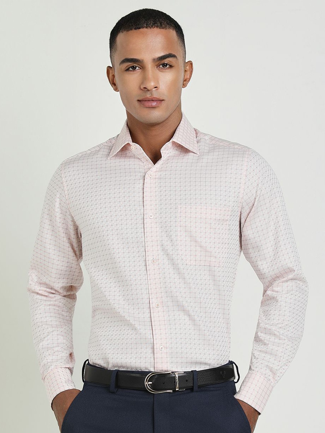 

Allen Solly Sport Men Opaque Printed Formal Shirt, Peach