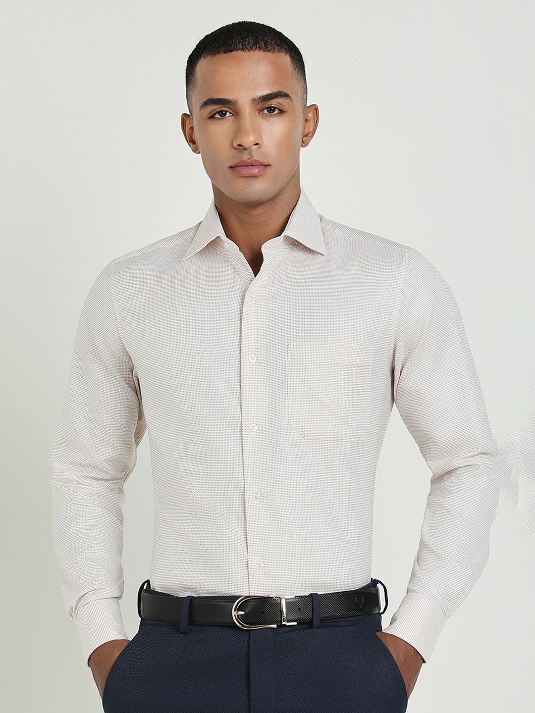 Allen Solly Sport Men Opaque Formal Shirt, Cream