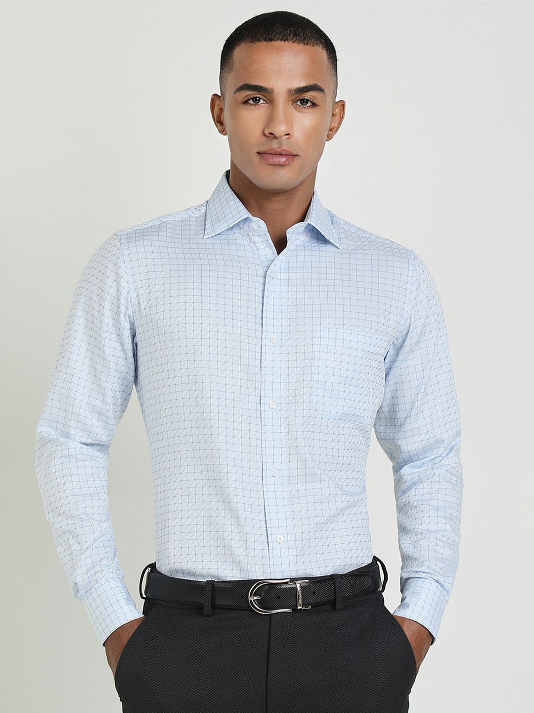 

Allen Solly Sport Men Opaque Checked Formal Shirt, Blue