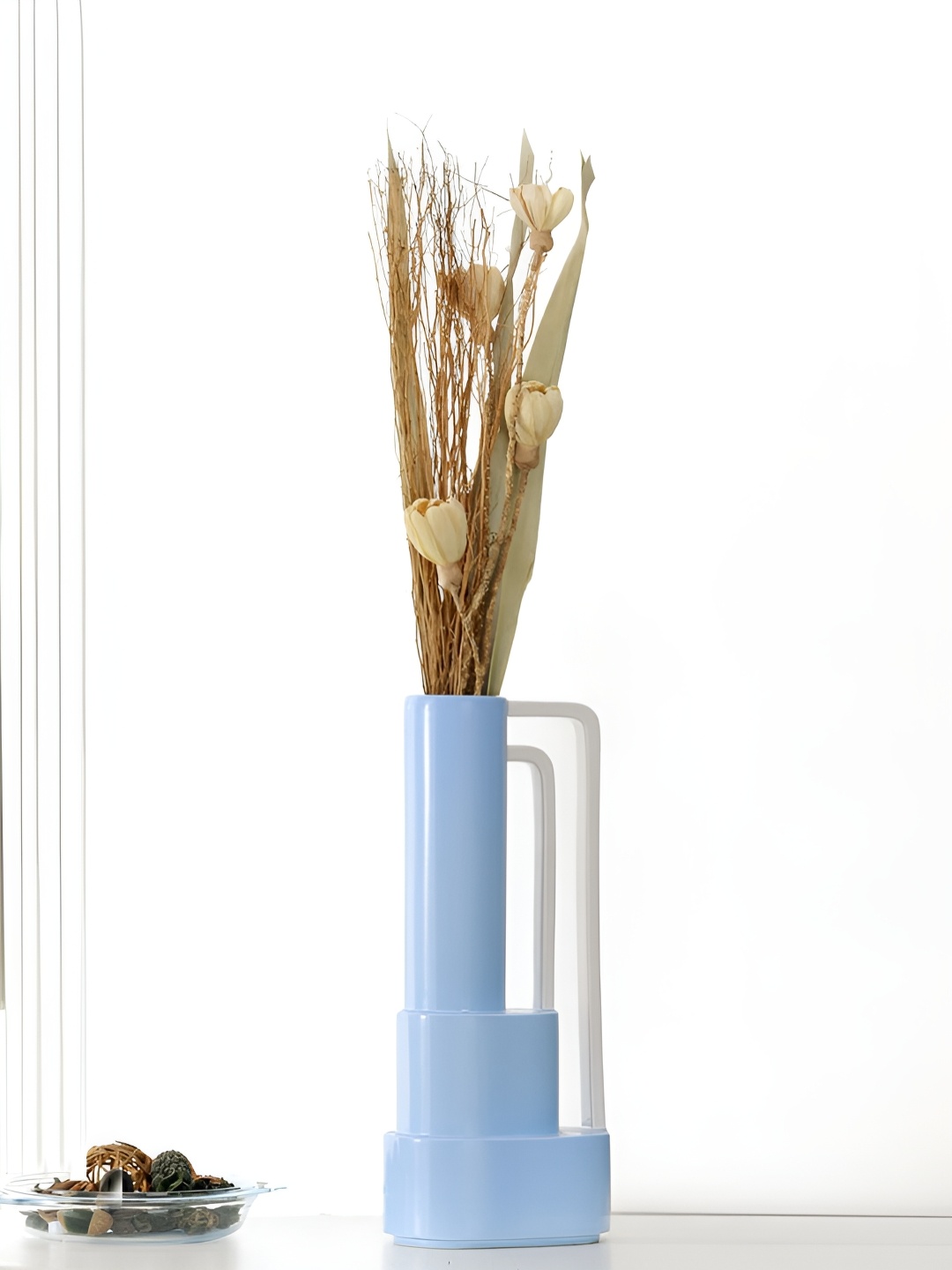 

Athome by Nilkamal Blue & White Dolomite Flower Vase
