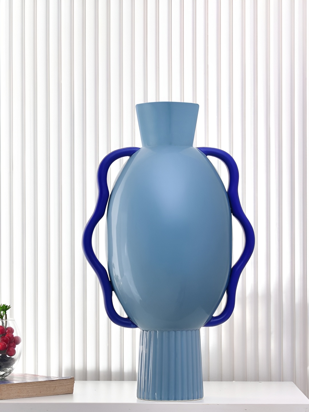 

Athome by Nilkamal Blue Textured Flower Vase
