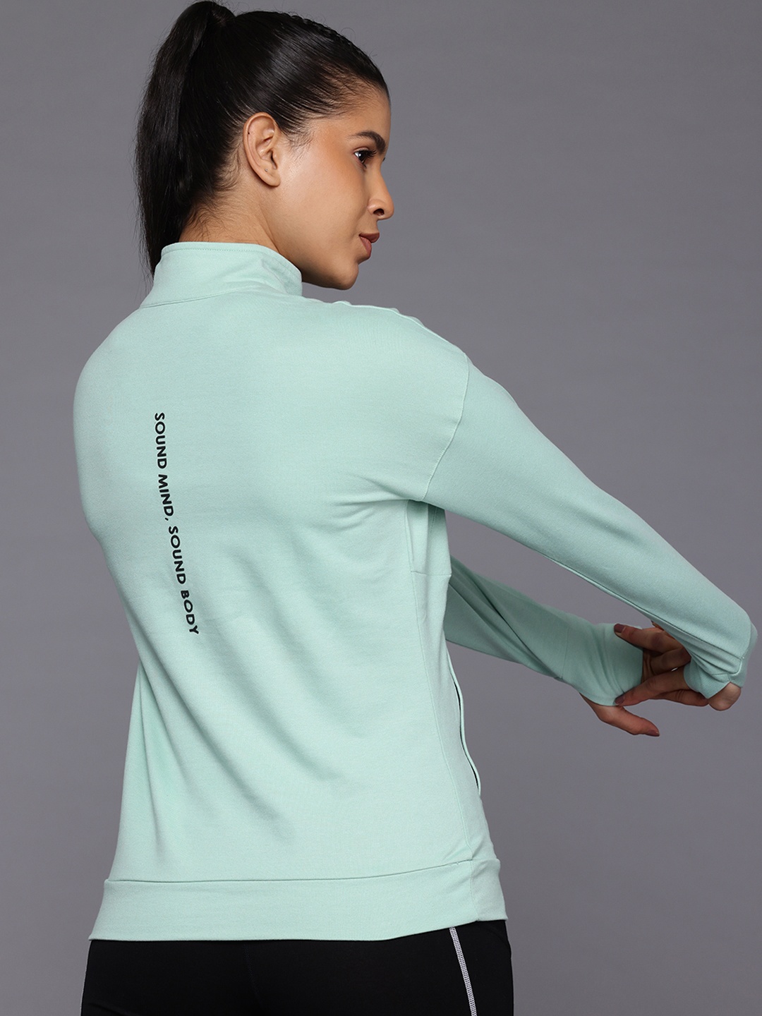 

ASICS Solid Oversized Sweatshirt with Typography Detail, Green