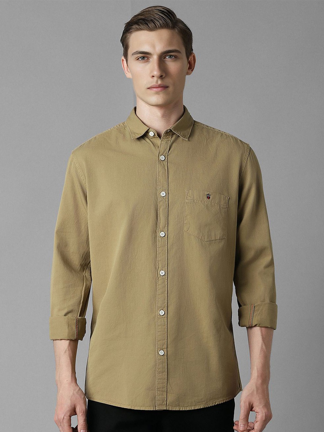 

Louis Philippe Jeans Men Slim Fit Solid Casual Shirt, Khaki