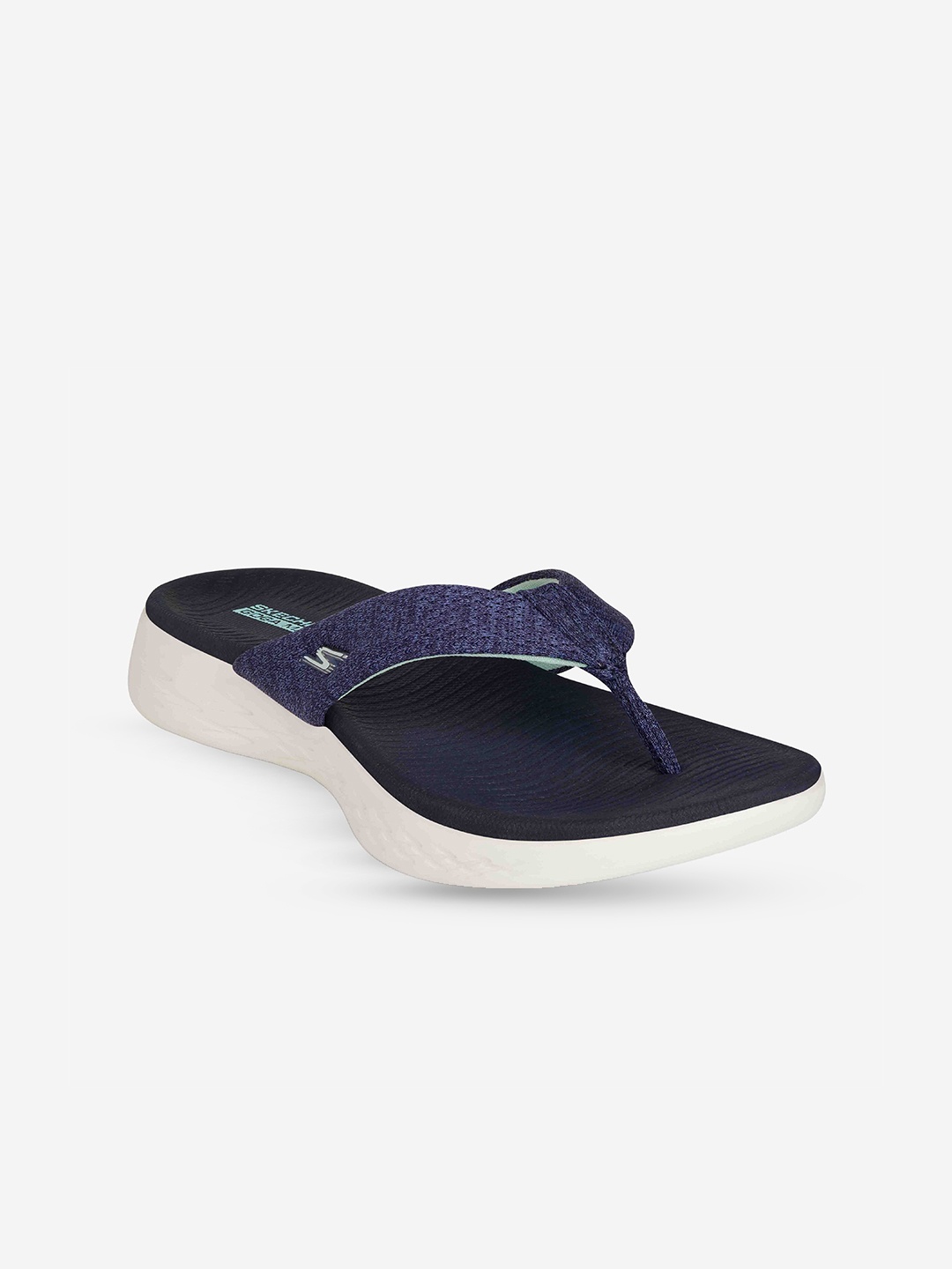 

Skechers ON-THE-GO 600 Women Self Design T-Strap Room Slippers, Navy blue