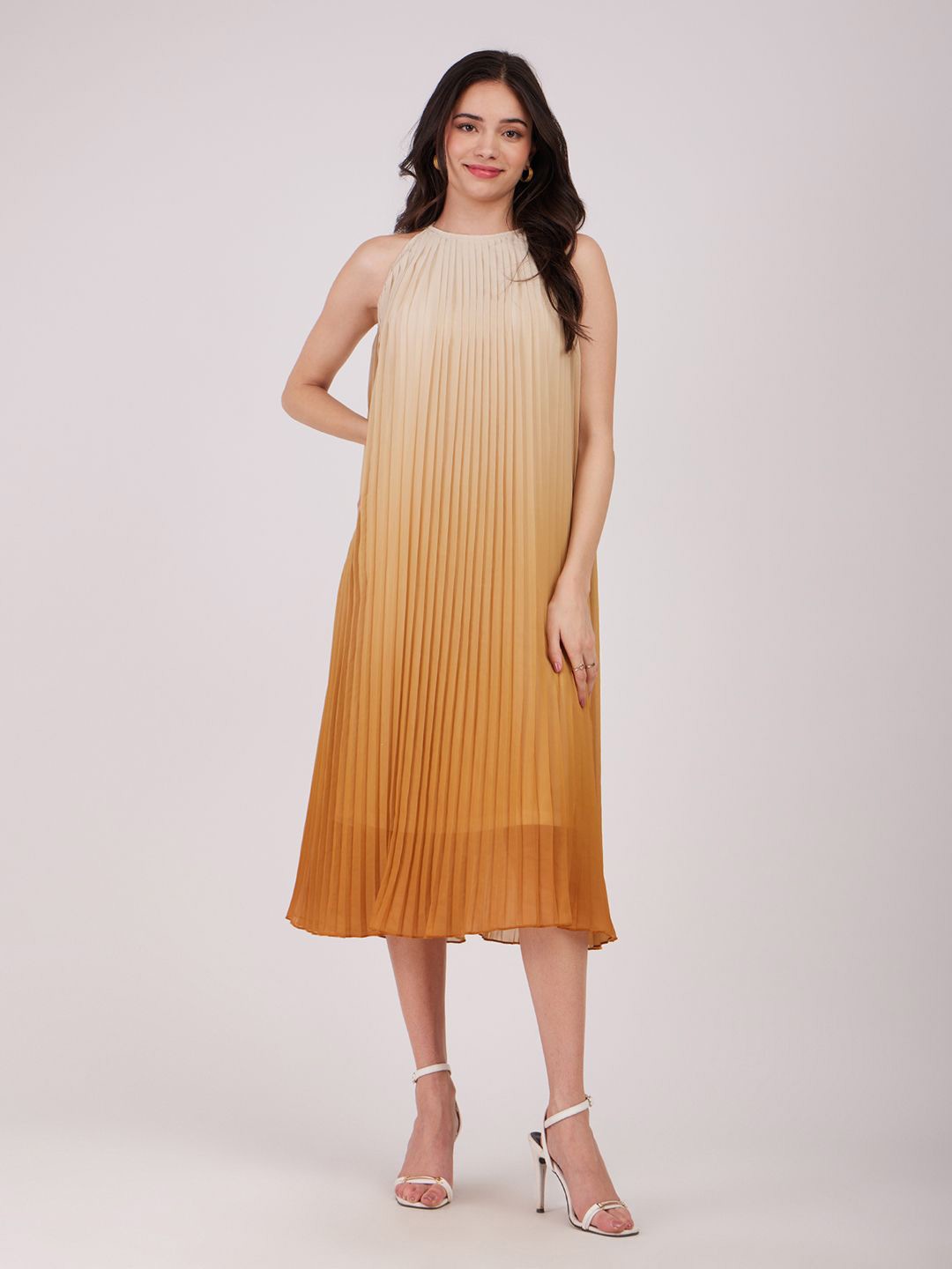 

FableStreet Women Formal A-Line Midi Dress, Yellow