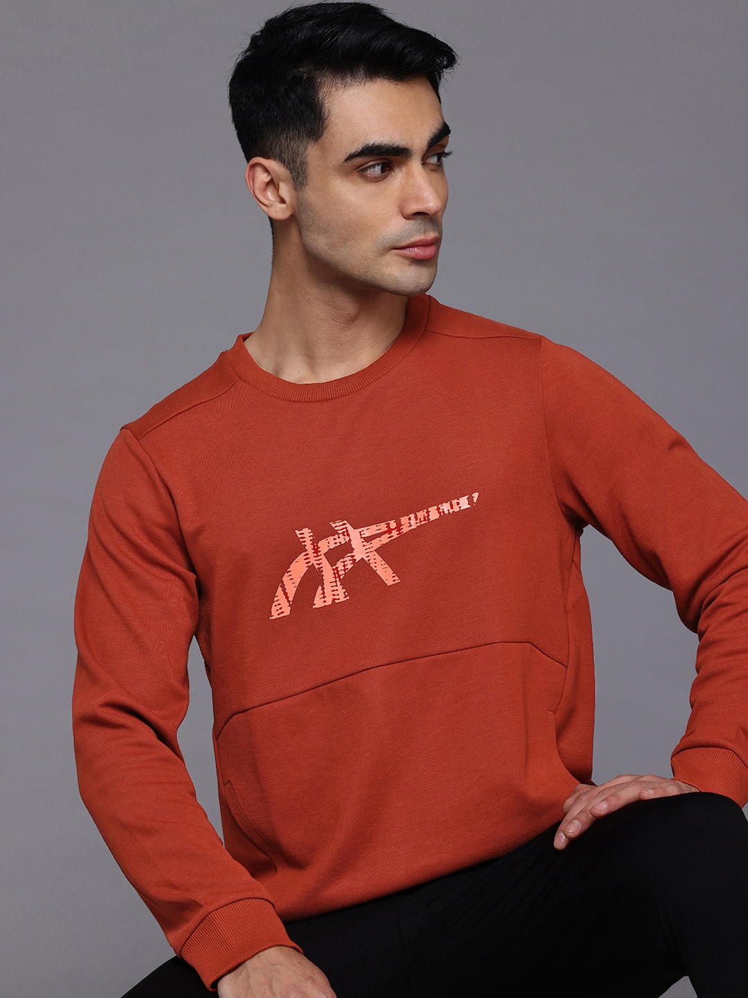 

ASICS Graphic Printed Sweatshirt, Rust