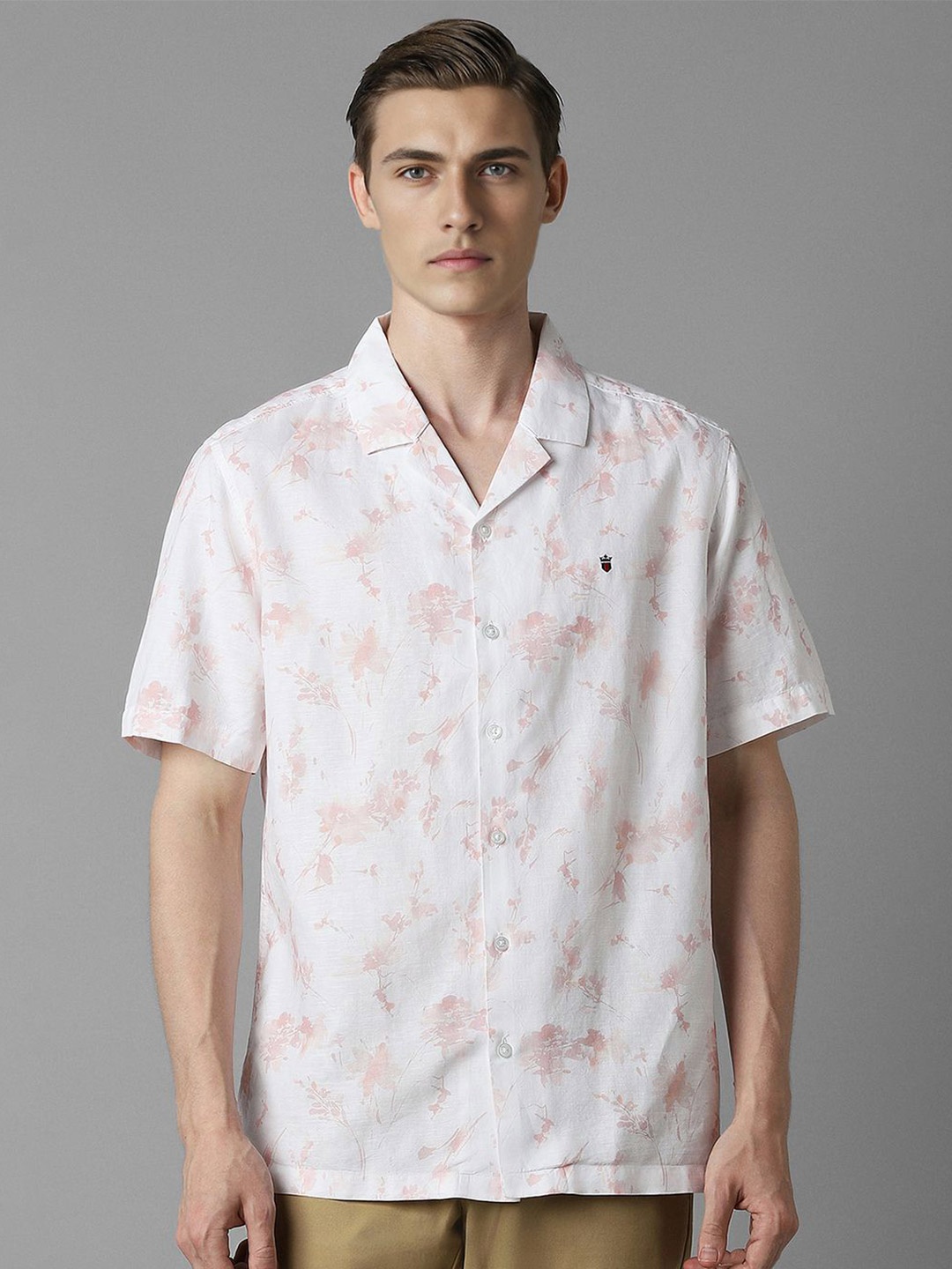 

Allen Solly Junior Boys Spread Collar Floral Printed Slim Fit Casual Shirt, White