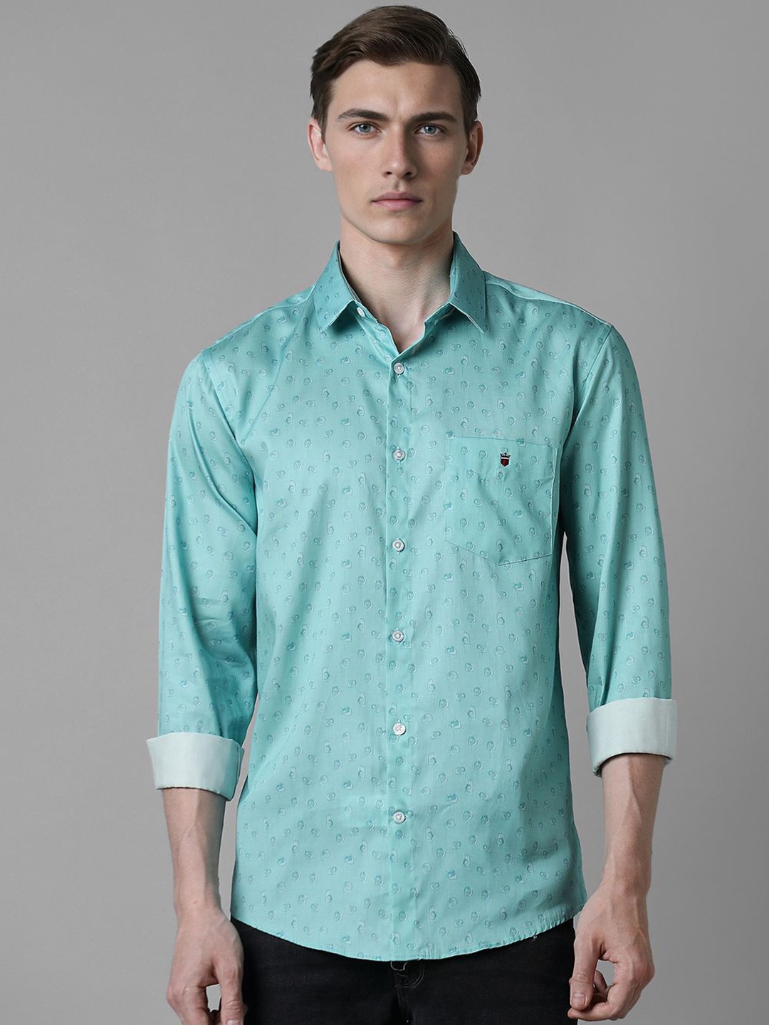 

Louis Philippe Sport Men Slim Fit Floral Opaque Printed Casual Shirt, Blue
