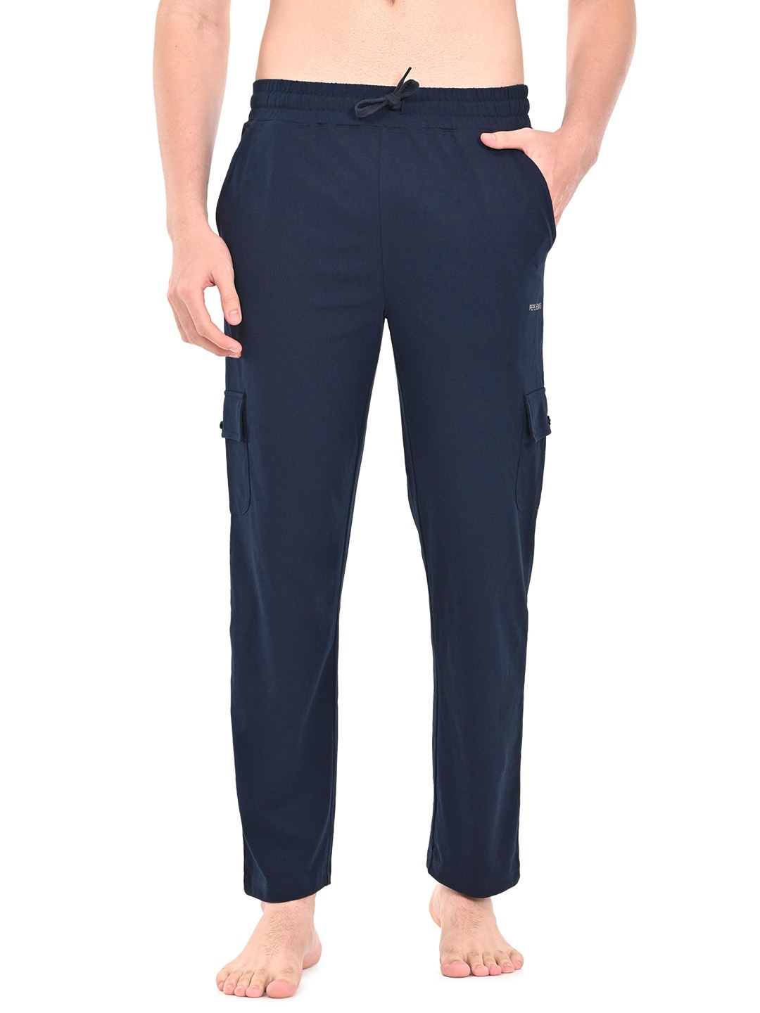 

Pepe Jeans Men Solid Regular Fit Stretchable Jogger Lounge Pants, Blue