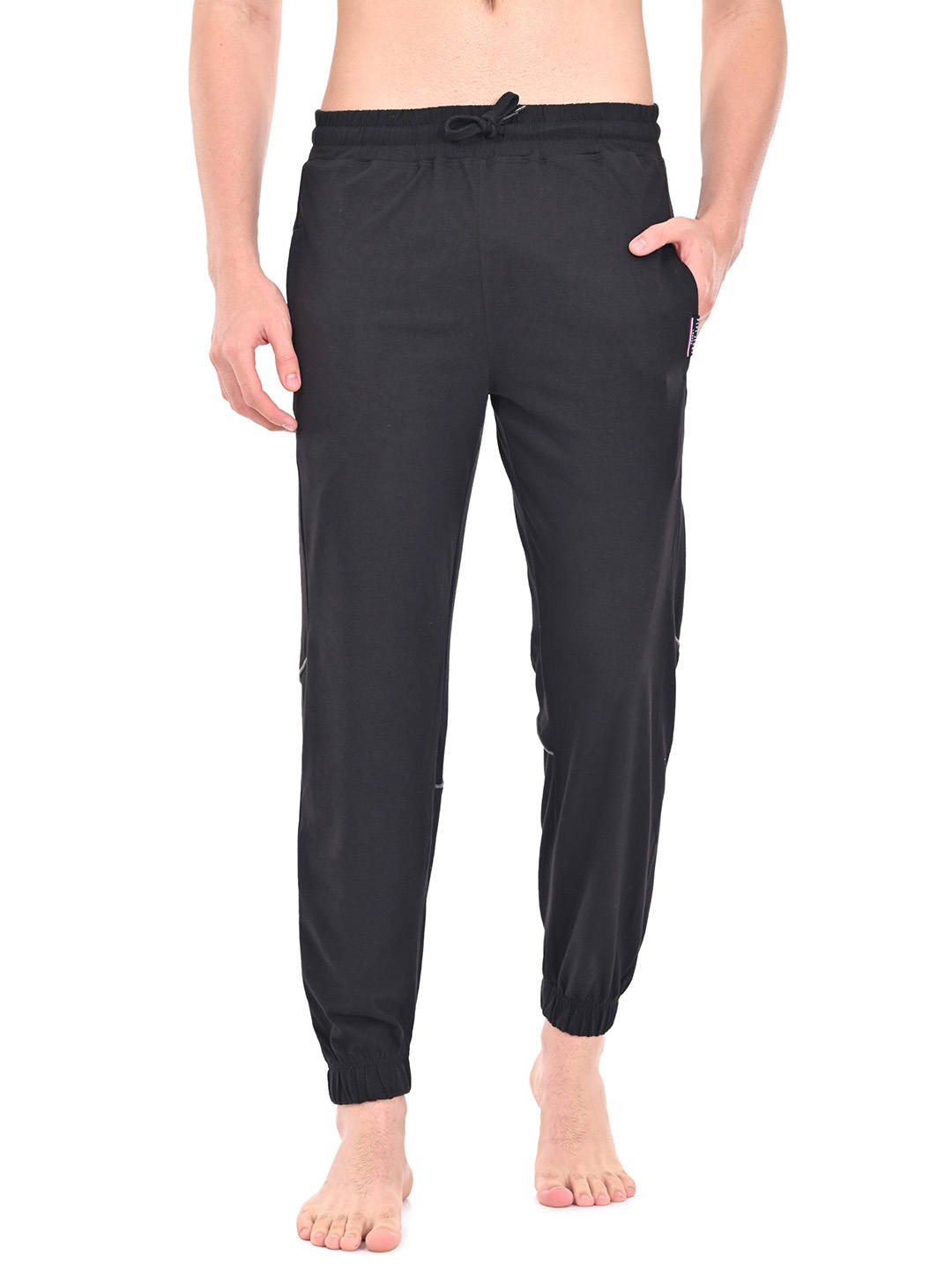 

Pepe Jeans Men Solid Regular Fit Stretchable Jogger Lounge Pants, Black