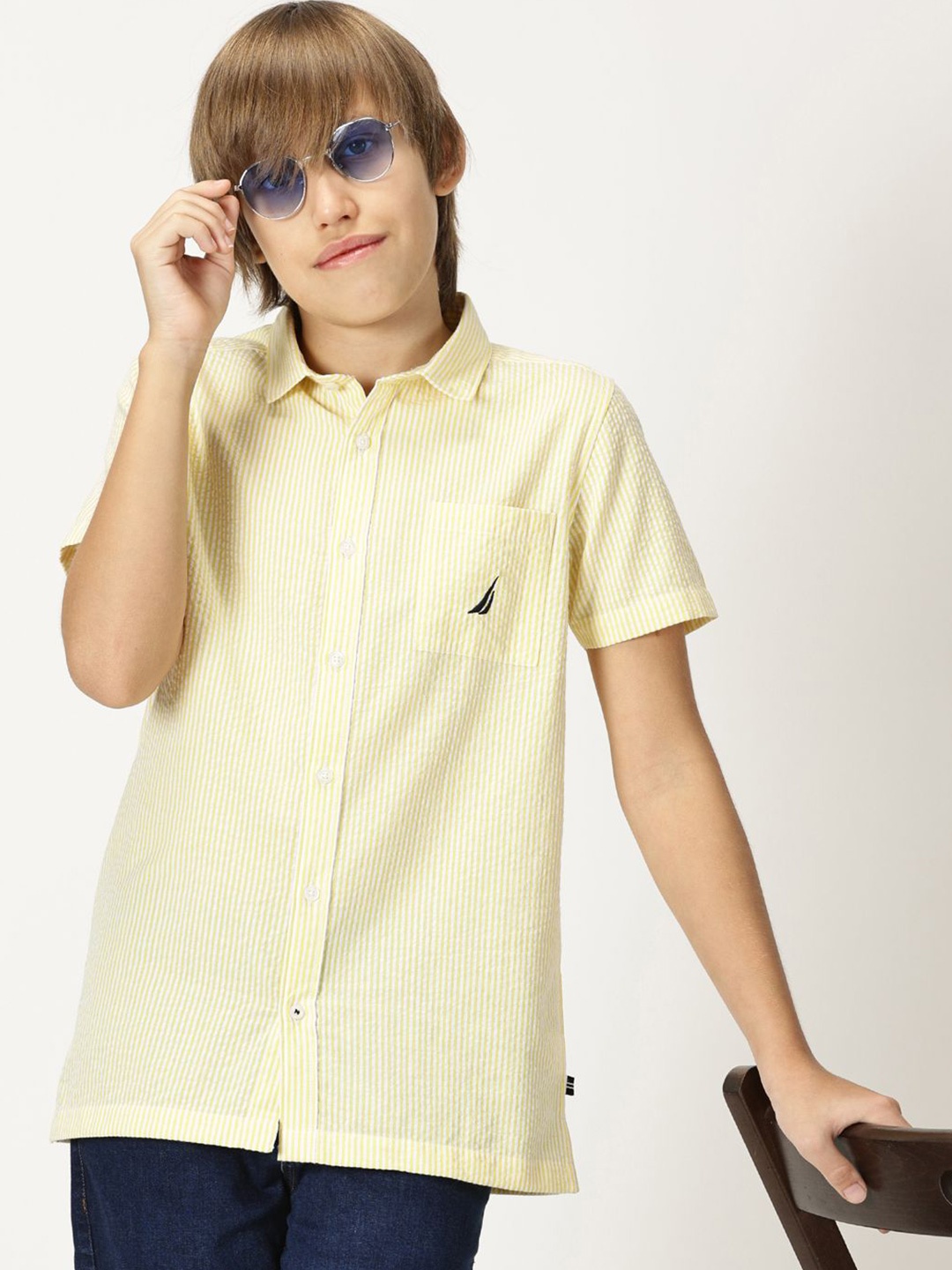 

Nautica Boys Classic Opaque Casual Shirt, Yellow