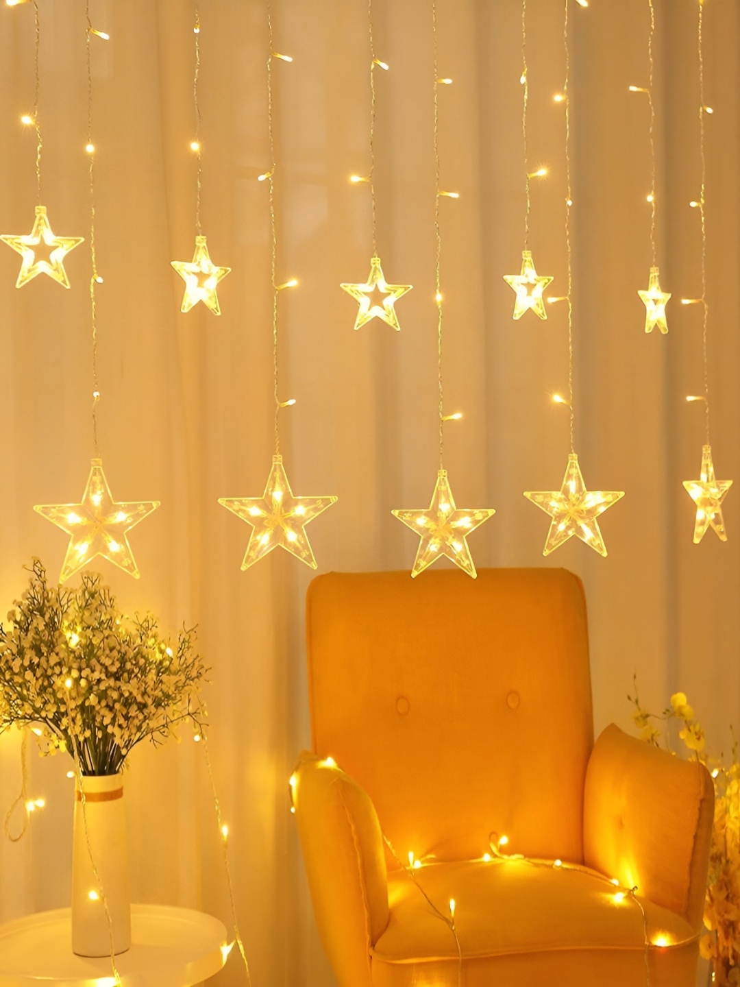 

SPARK WORLD Yellow Star Shape String Lights