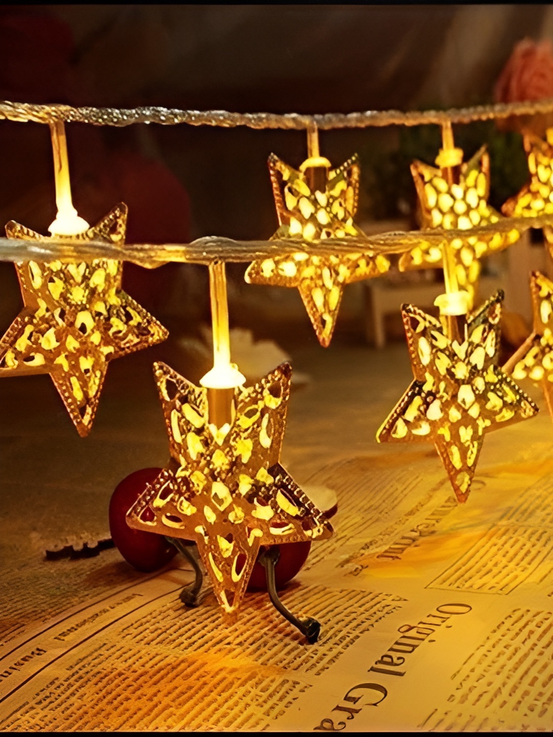 

SPARK WORLD Yellow Star-Shaped String Lights