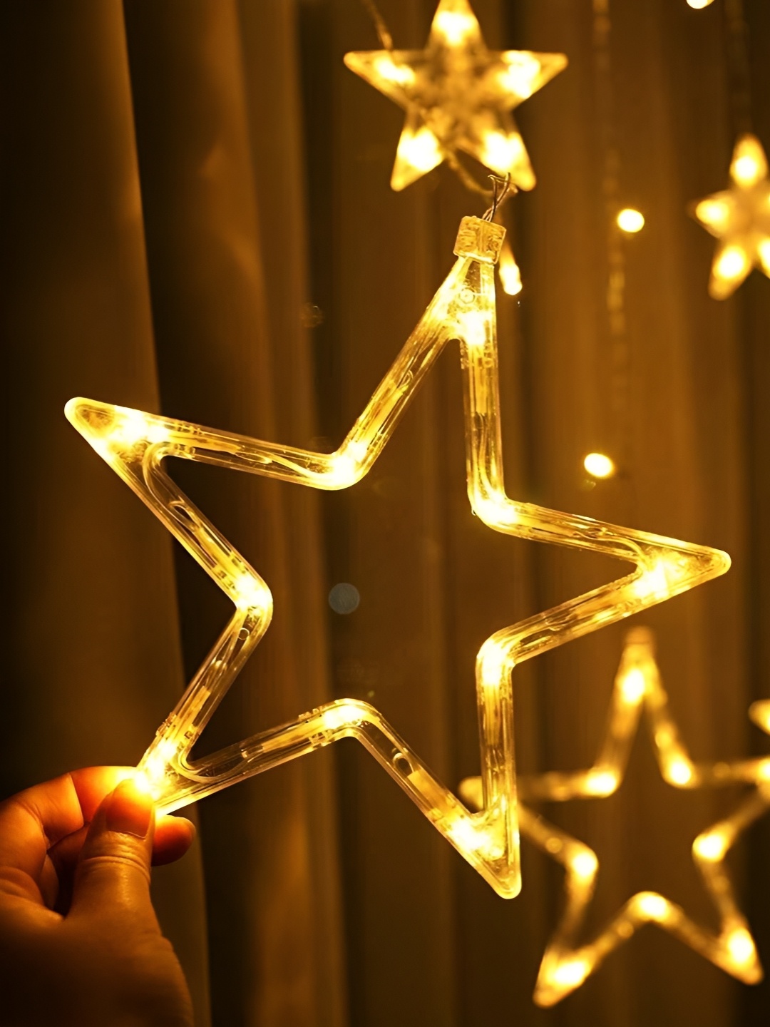 

SPARK WORLD Yellow Star Shape String Lights