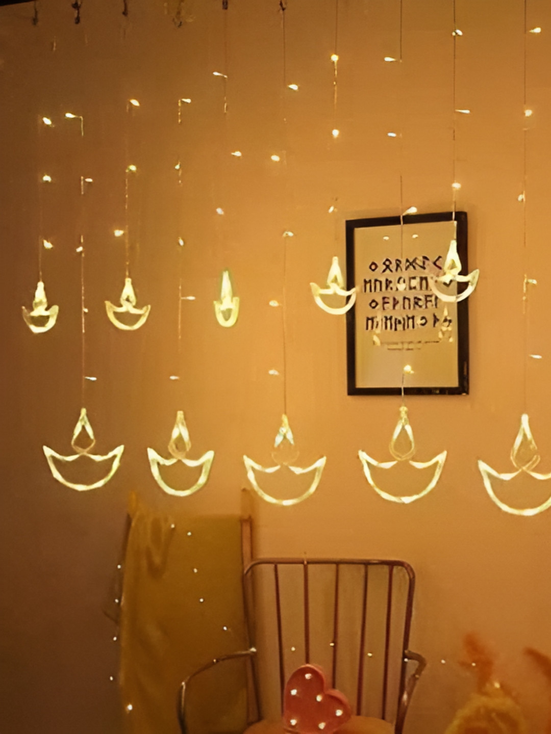 

SPARK WORLD Yellow Diya-Shaped String Lights