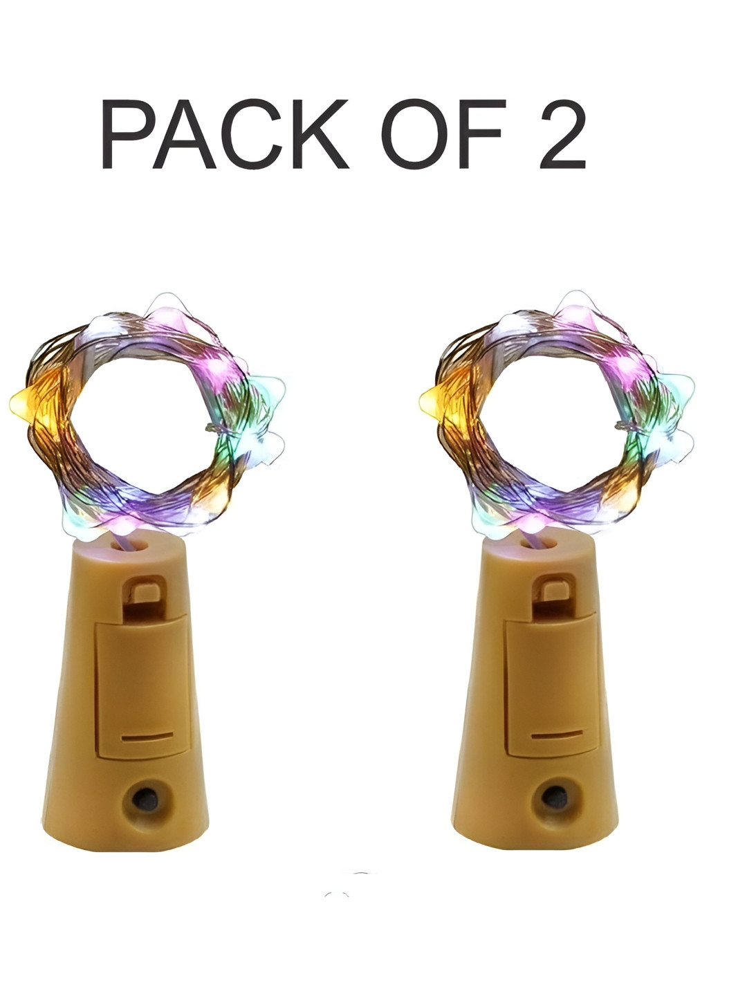 

SPARK WORLD Yellow 2 Pieces Rice Shape Cork String Lights