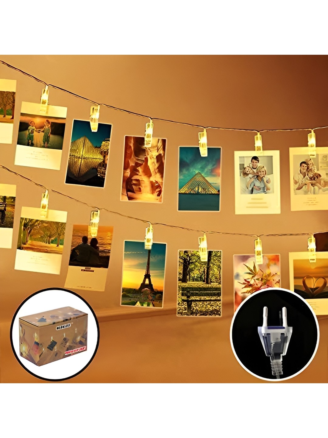 

SPARK WORLD Yellow Photo Clip Shape String Lights