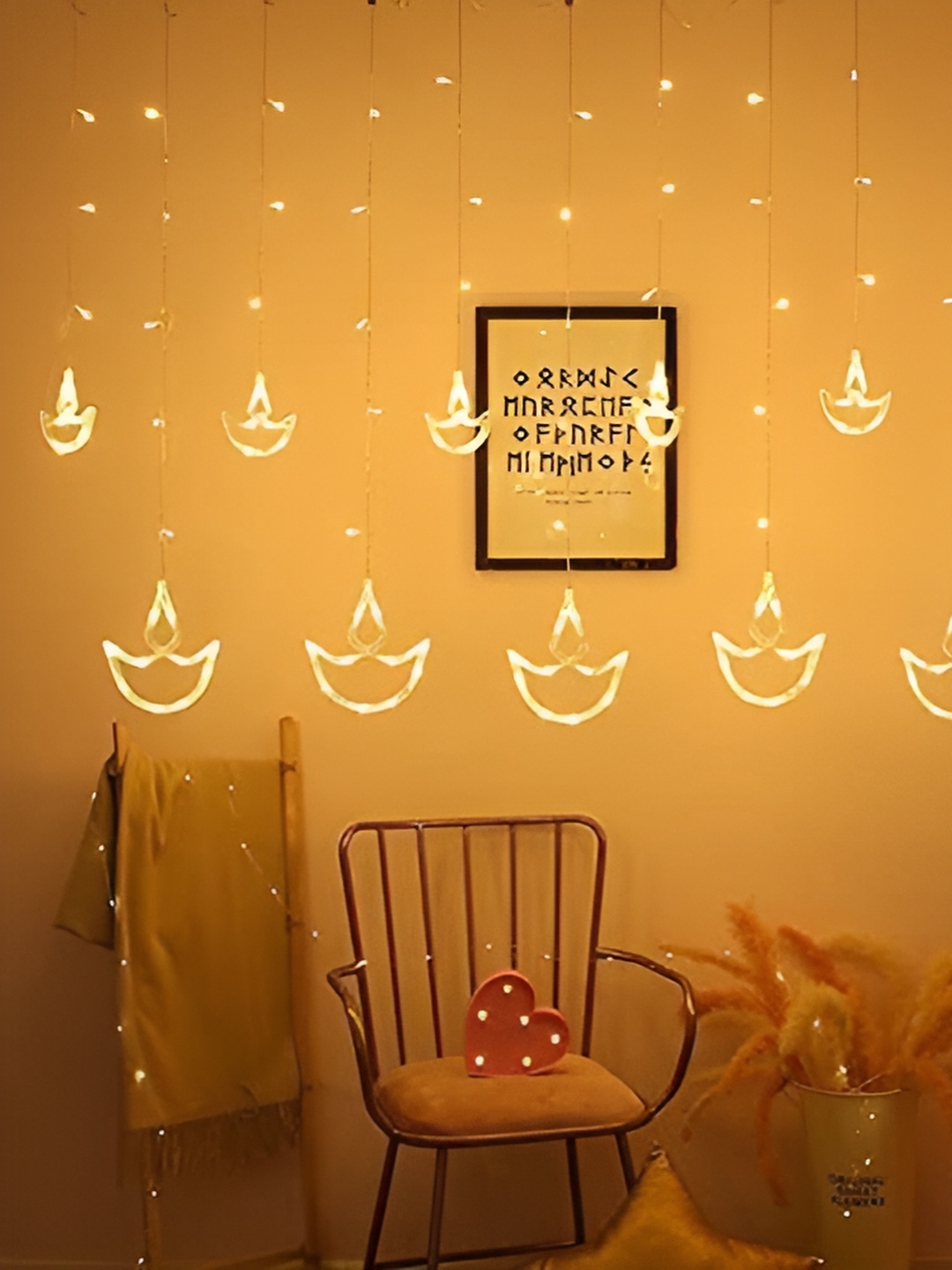 

SPARK WORLD Yellow Diya-Shaped String Lights