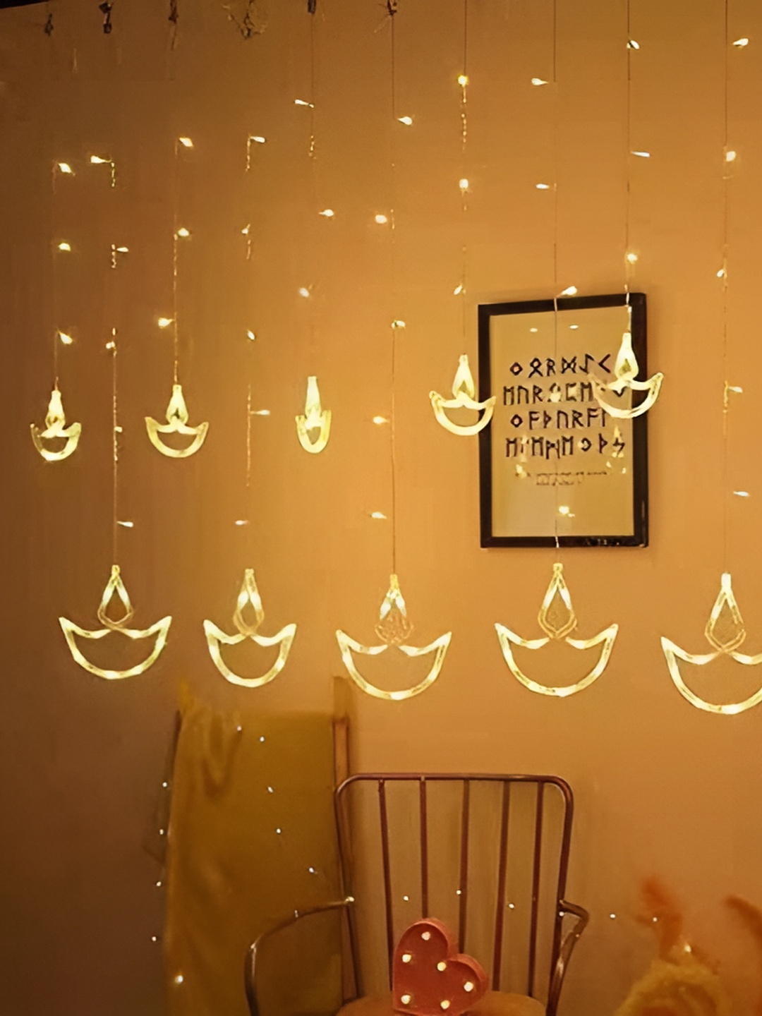 

SPARK WORLD Yellow Diya-Shaped String Lights