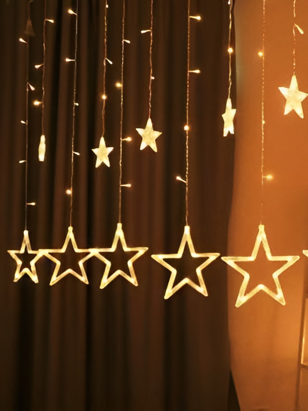 

SPARK WORLD Yellow Star Bulb-Shaped String Lights