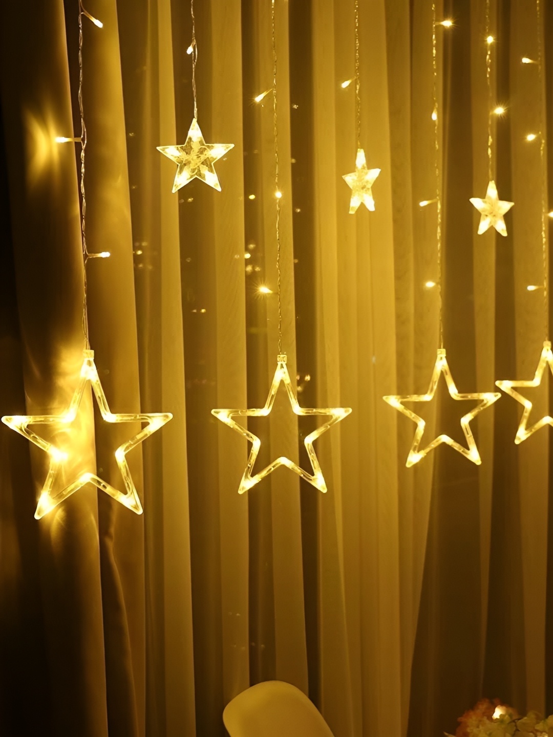 

SPARK WORLD Yellow Star Shaped LED String Lights
