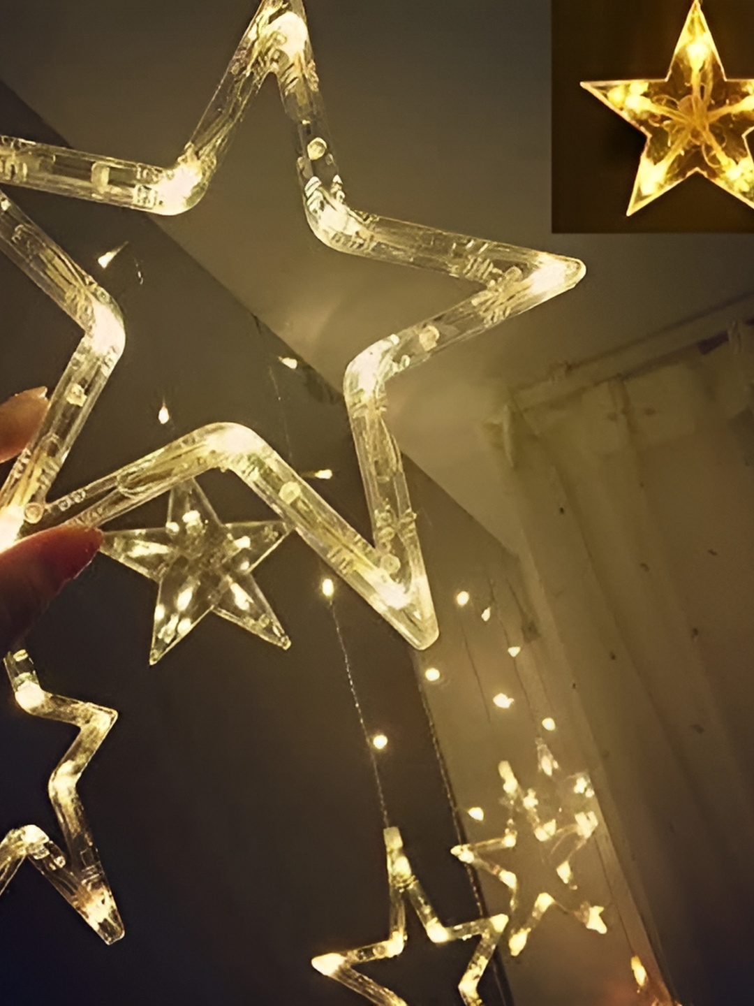 

SPARK WORLD Yellow Star Shape String Lights