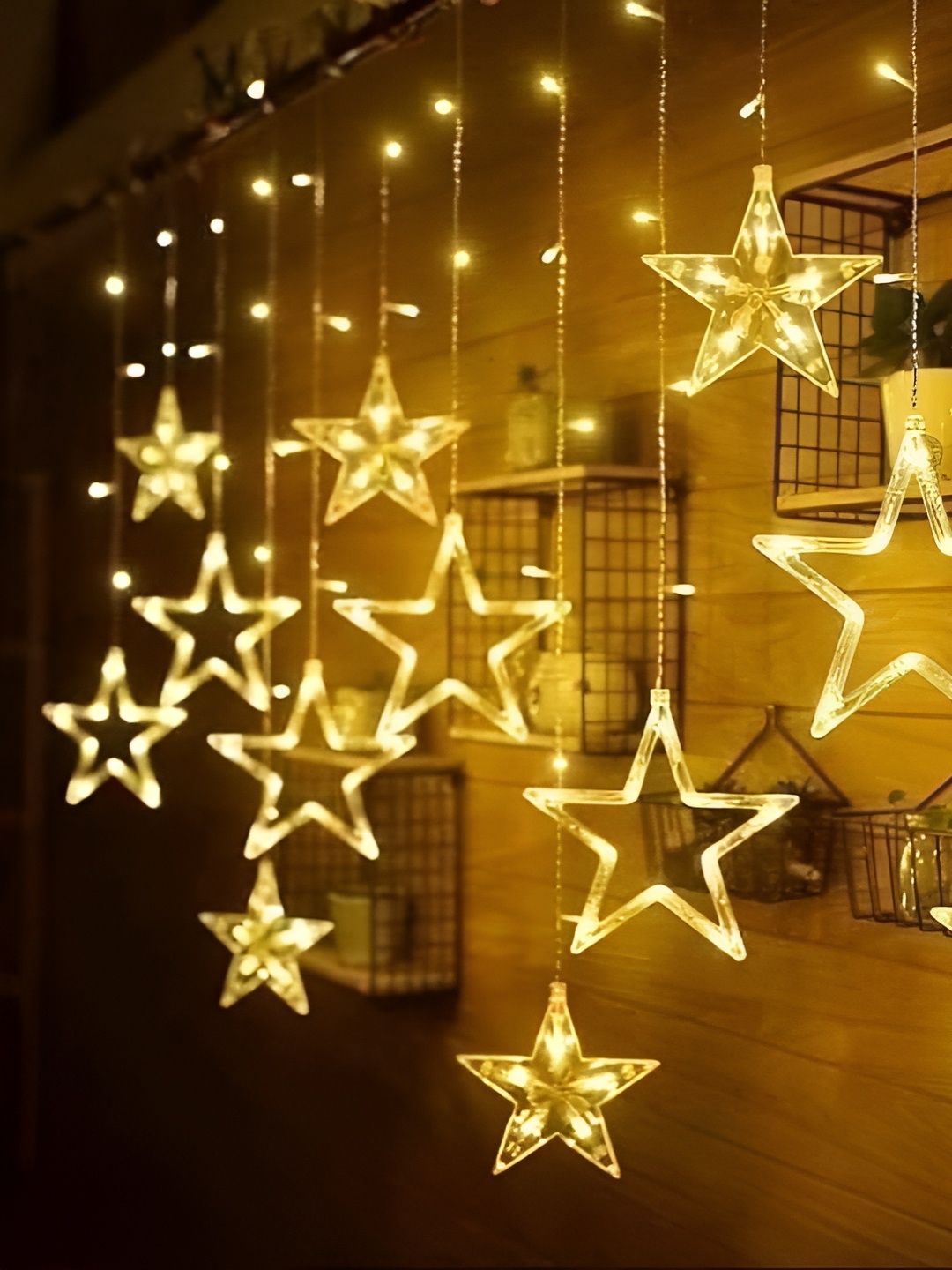 

SPARK WORLD Yellow Star Shape String Lights