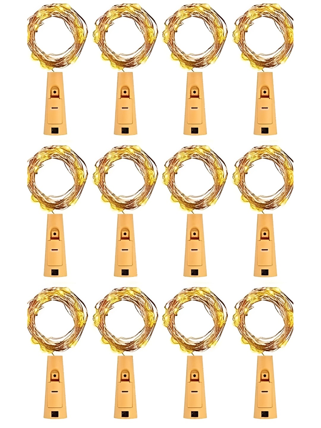 

SPARK WORLD Yellow & Beige 12 Pieces Rice Shape Cork String Lights