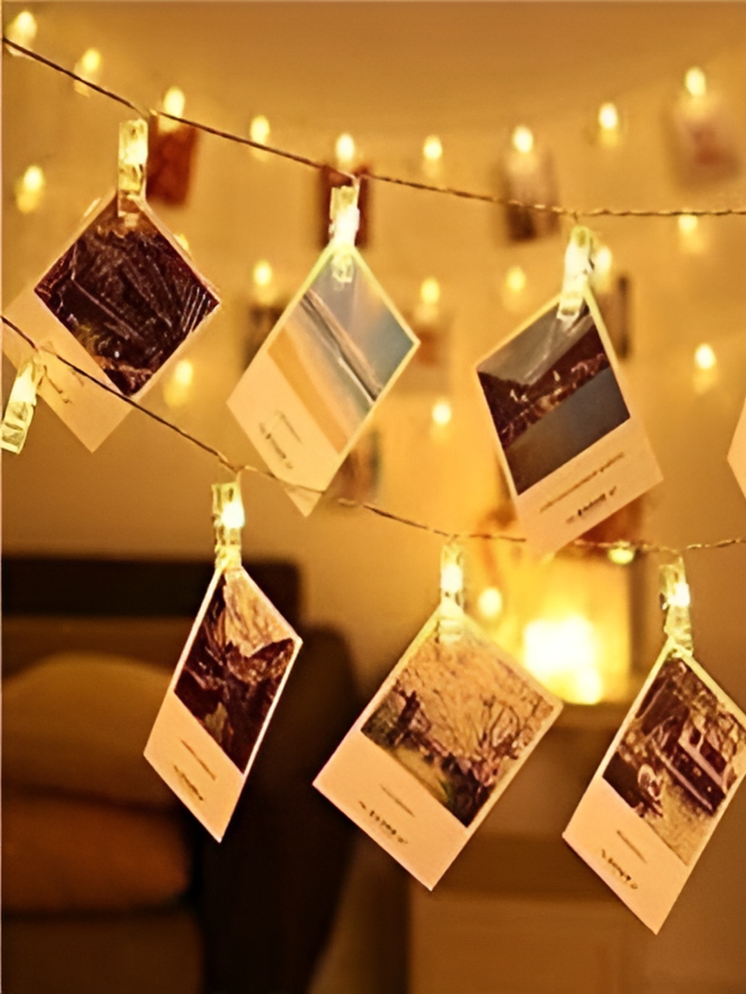 

SPARK WORLD Gold Toned Photo Clip Shape String Lights