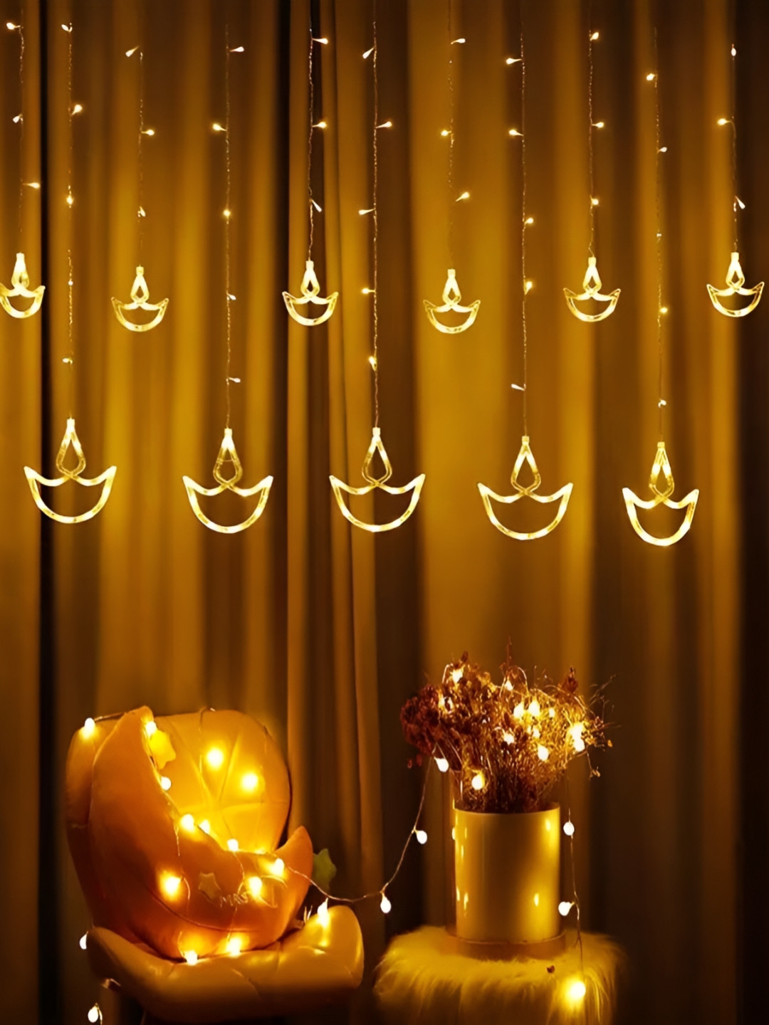 

SPARK WORLD Yellow Diya Shape String Light