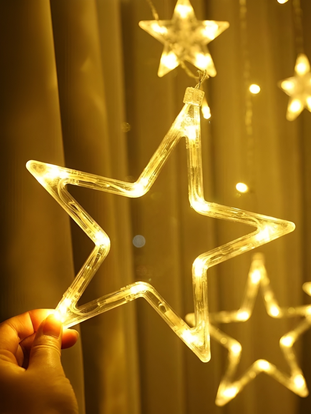 SPARK WORLD Yellow Star Shape String Lights