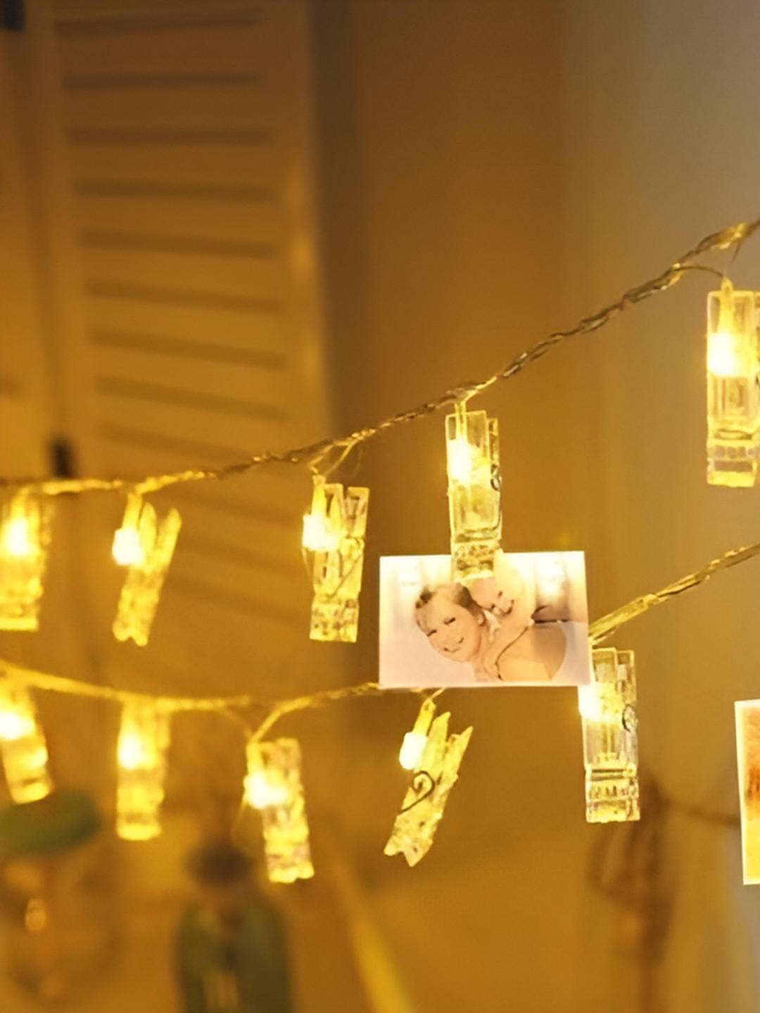 

SPARK WORLD Yellow & White Photo Clip-Shape String Lights