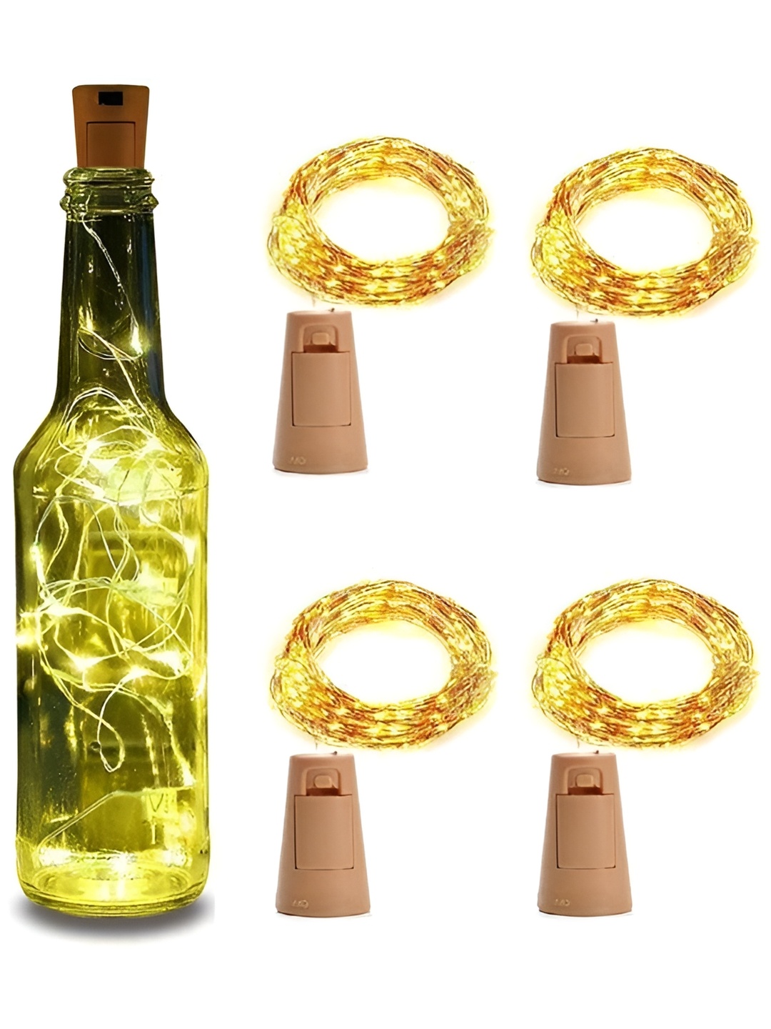 

SPARK WORLD Yellow & White 4 Pieces Cylindrical Shape String Light