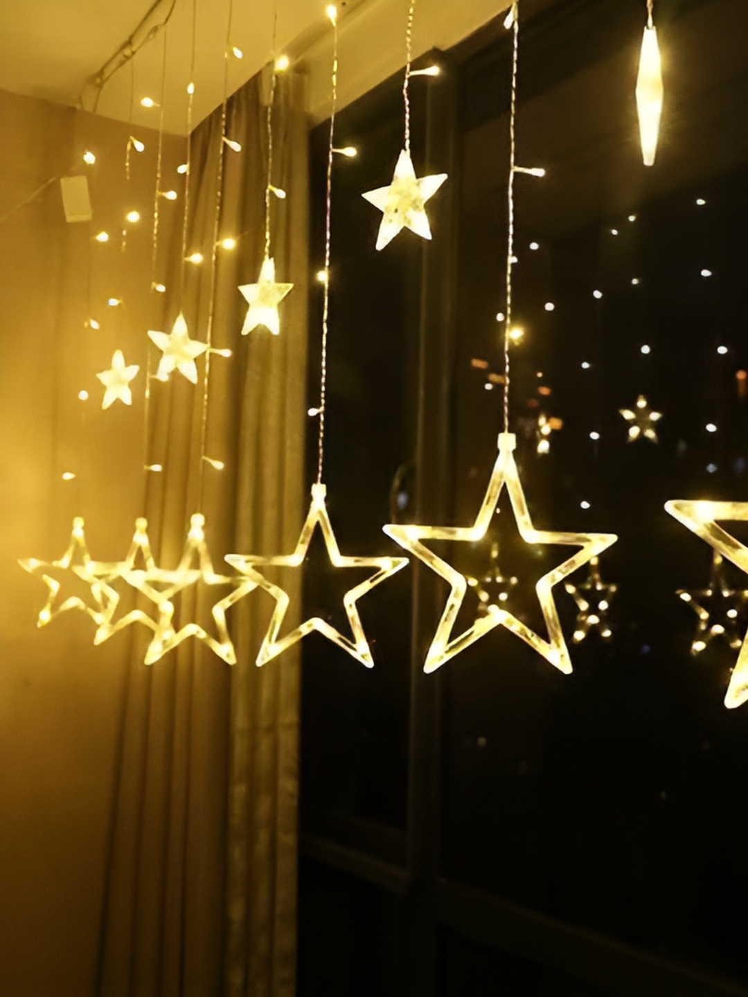 

SPARK WORLD Yellow & White Star Shape String Lights