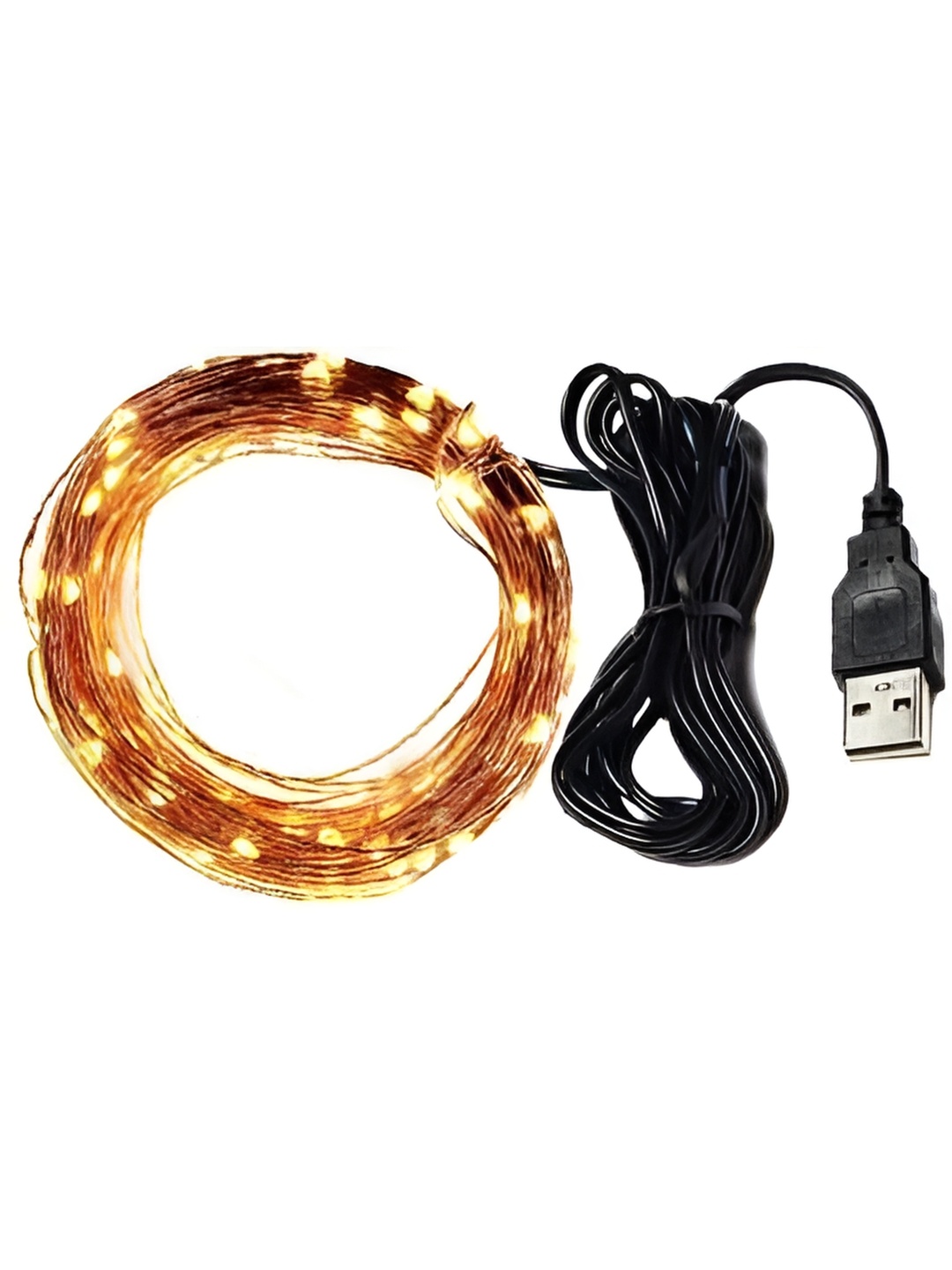 

SPARK WORLD Gold Toned Rice Shape String Lights