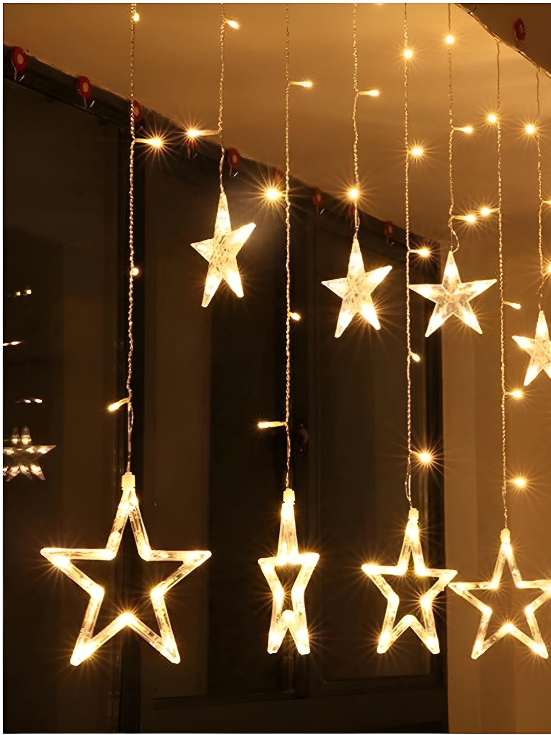 

SPARK WORLD Yellow & White Star Shape String Lights