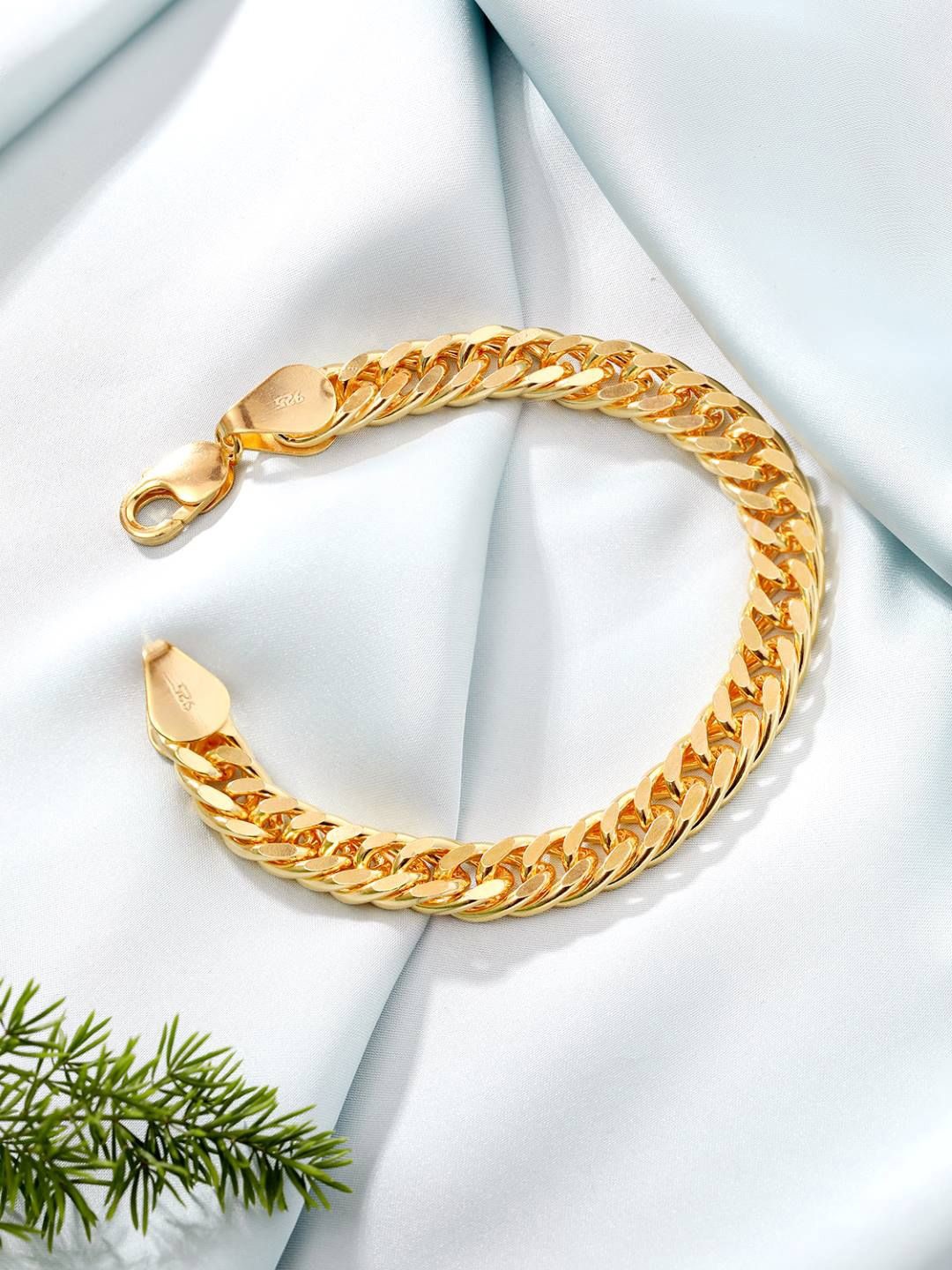 

Zavya Men Gold Plated 925 Sterling Silver Link Bracelet