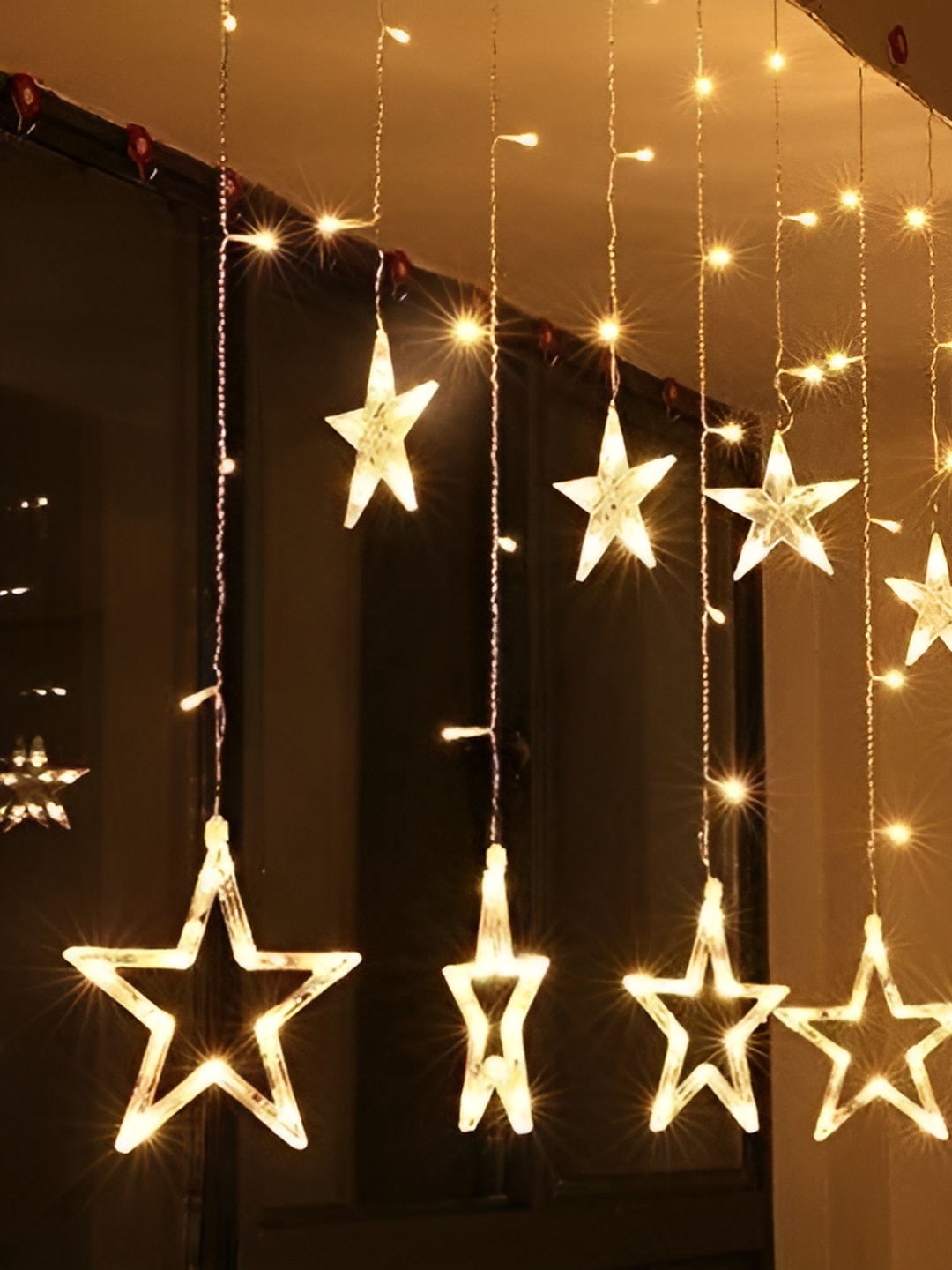 

ENORMITY Yellow Star Shaped String Lights, Gold