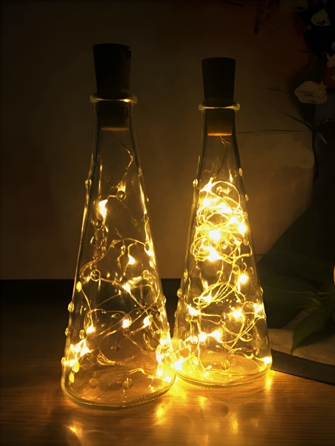 

ENORMITY Yellow 2 Pieces Cork LED String Lights