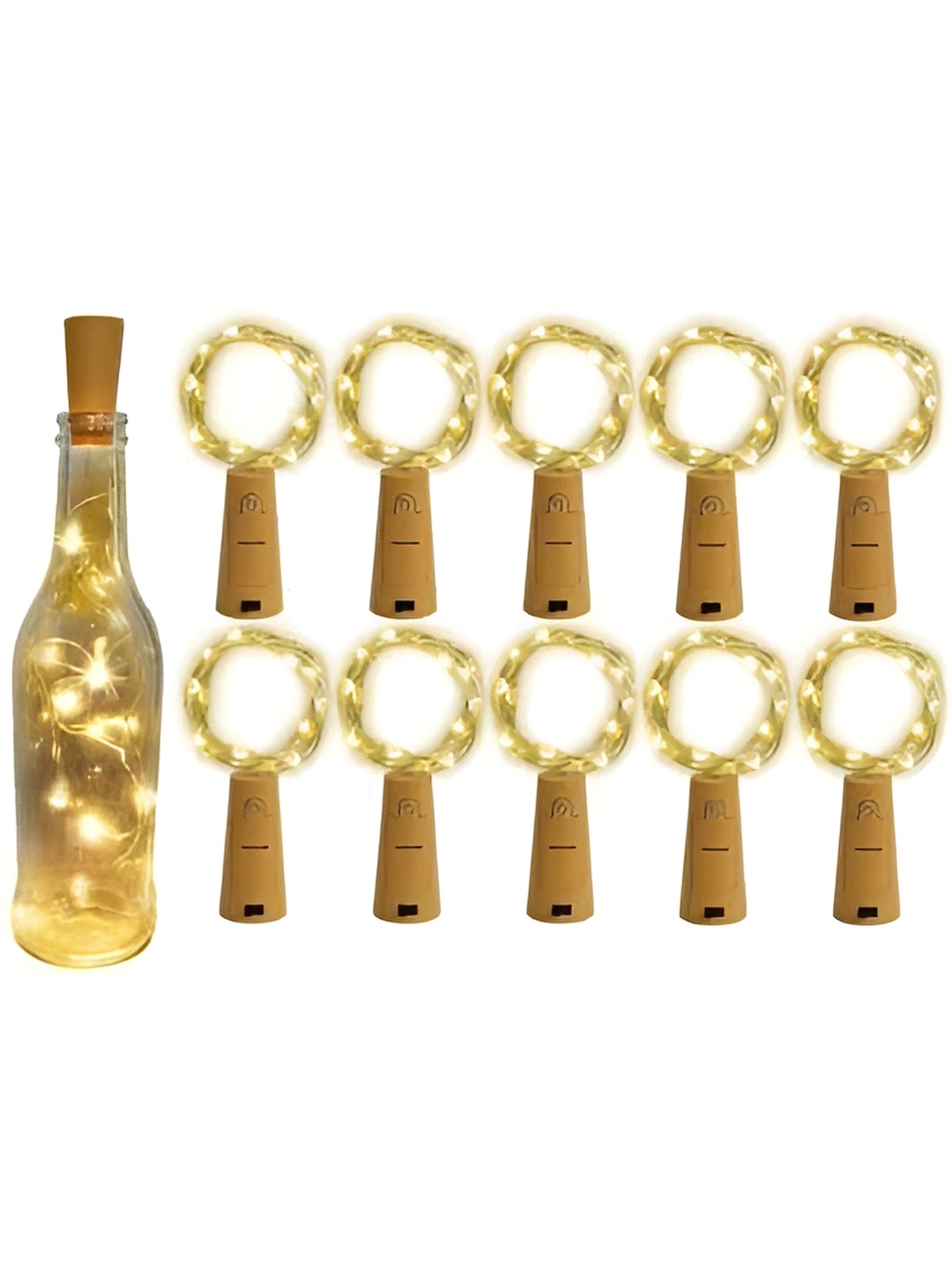 

ENORMITY Yellow & White 10 Pieces Cylindrical Shape String Light