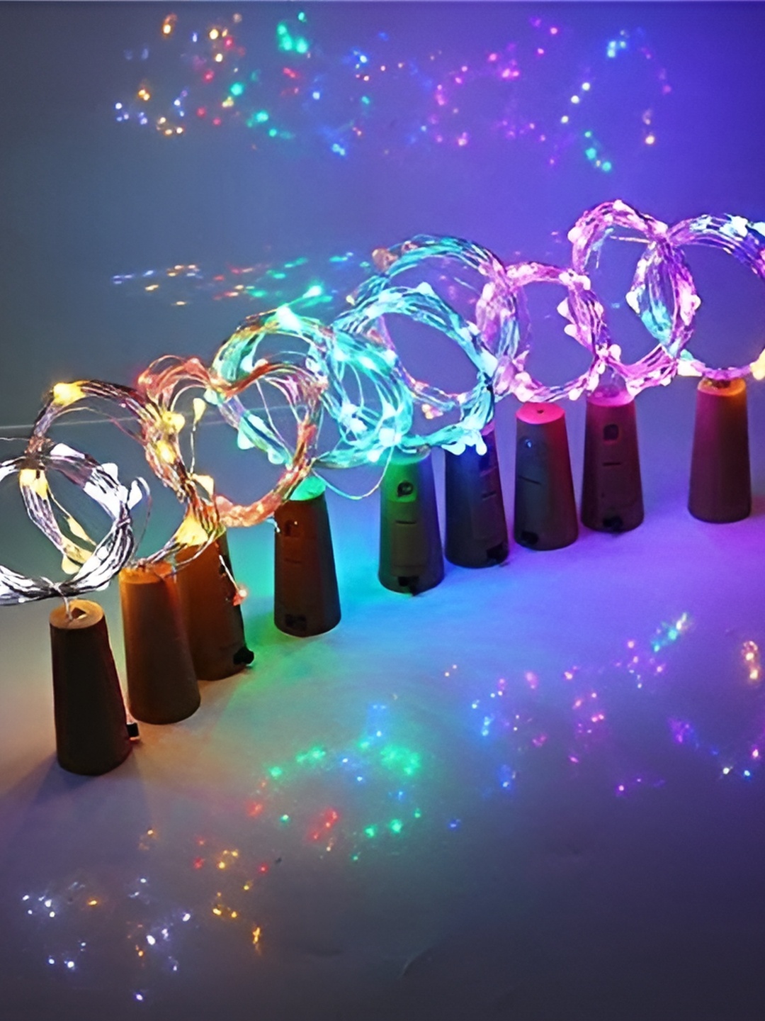 

ENORMITY 4 Pcs Blue & Green Rice Shape String Light
